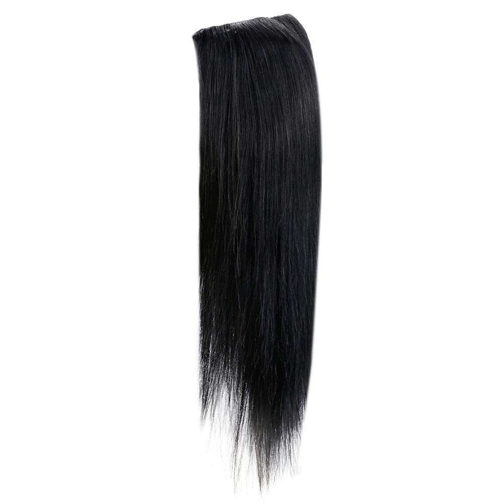 Full Shine U Part Wig Extensions - 18 Inch Silky Straight Remy Human Hair Clip-In Half Wig - Jet Black 150g for Long Hair - Perfect for Daily Wear, Parties & Special Occasions