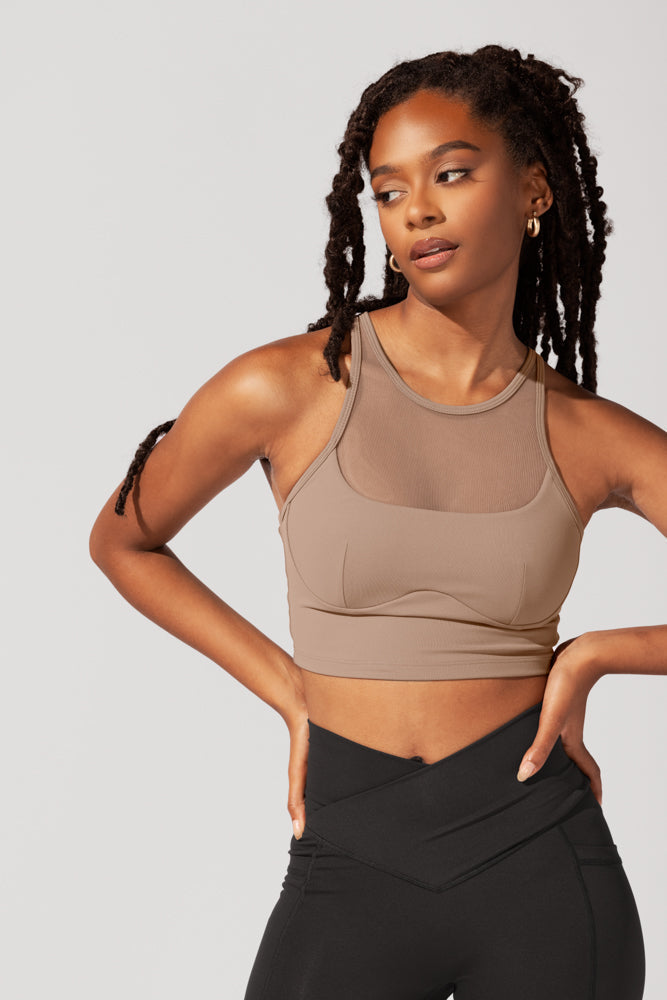 Celeste Mesh Crop Bralette - Comfortable Lace Bralette for Women | Yoga, Lounge & Everyday Wear | Leafless Tree Design