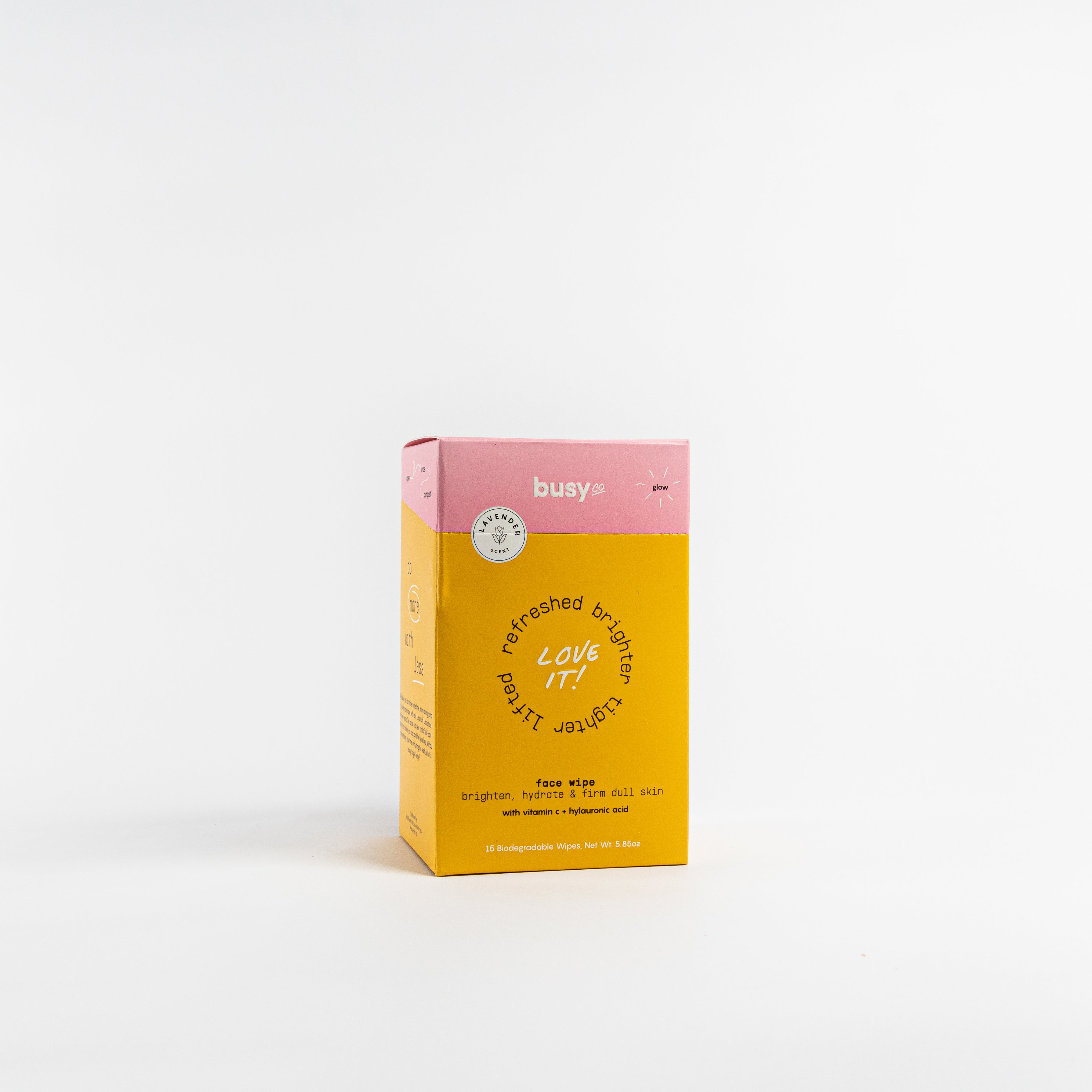 Busy Co. Facial Cleansing Wipes - 15 Count | Gentle Makeup Remover & Skin Refreshing Wipes for Travel, Gym & On-The-Go Use