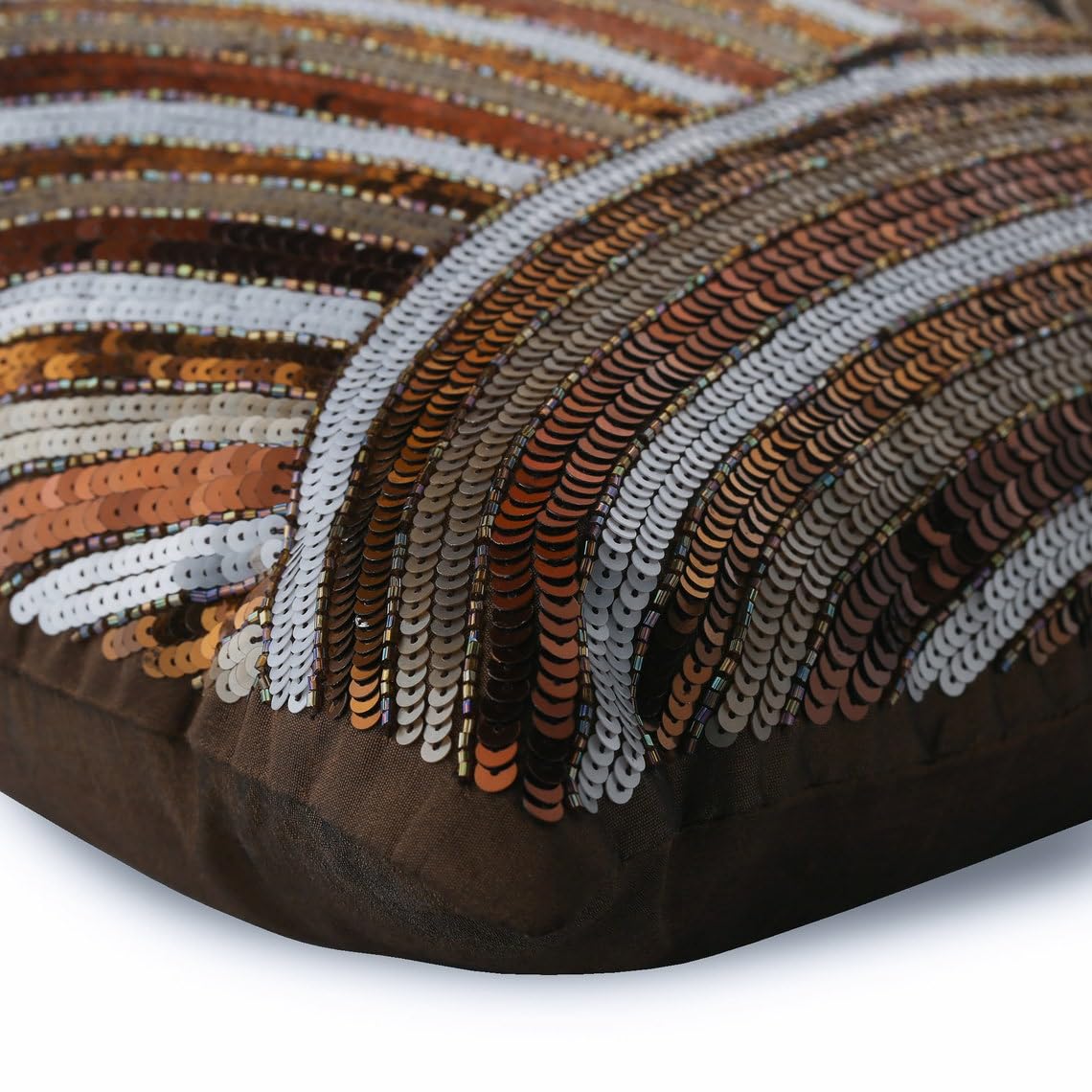 HomeCentric 26x26 Inch Silk Euro Sham Pillow Cover - Modern Abstract Brown Decorative European Pillow Sham for Bedroom, Living Room, Sofa | Perfect for Easter Decor and Home Styling