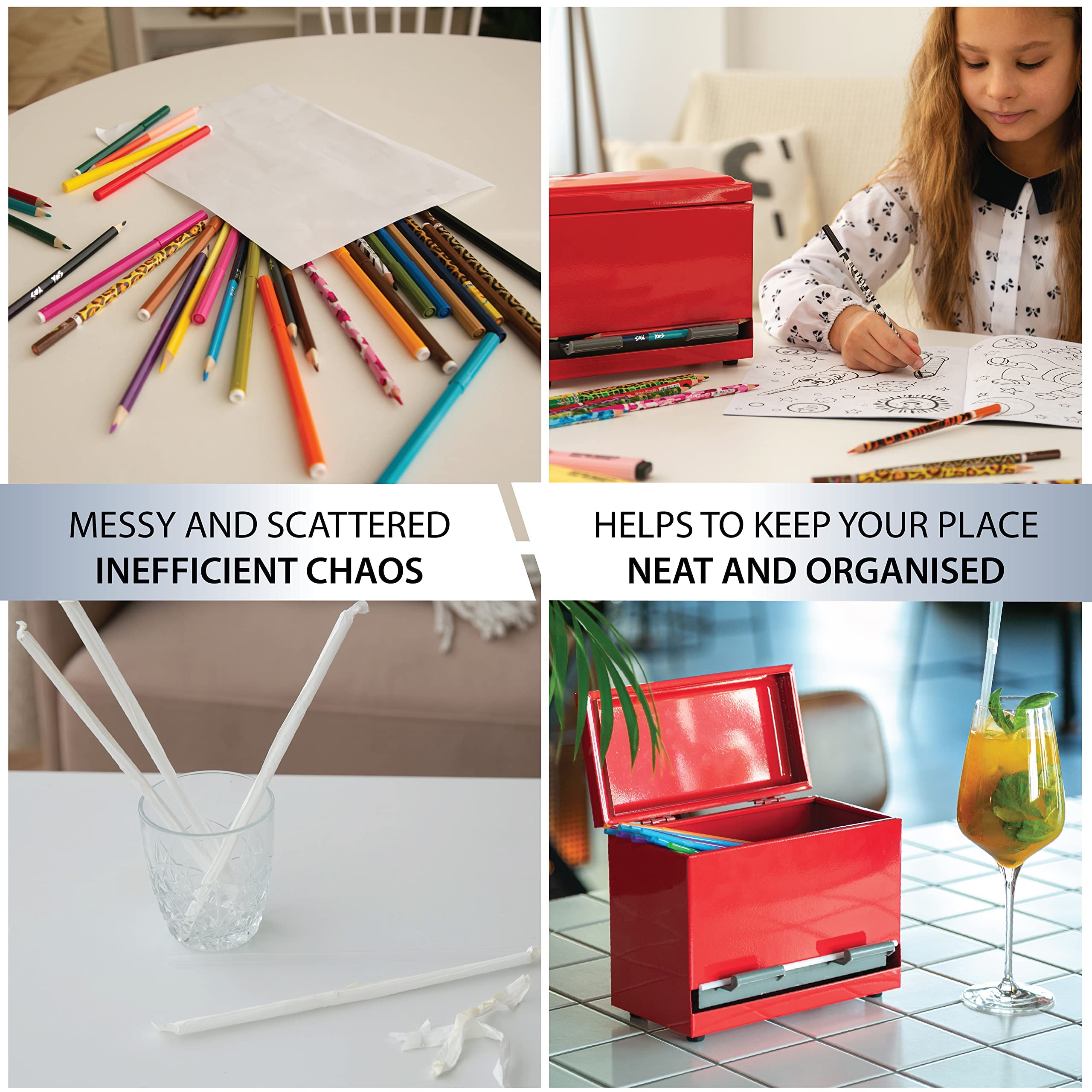 200-Pack Stainless Steel Pencil Dispenser for Classroom Organization - Teacher Supplies, Straw Dispenser & School Storage Caddy | Perfect for Elementary Classrooms, Office Desks & Craft Stations