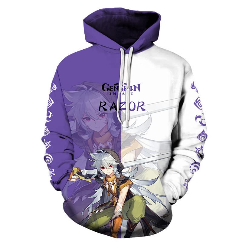 Genshin Impact Anime Cosplay Hoodie - Unisex Pullover Sweater with Kangaroo Pockets | Halloween Costume, Manga Merch & Casual Wear