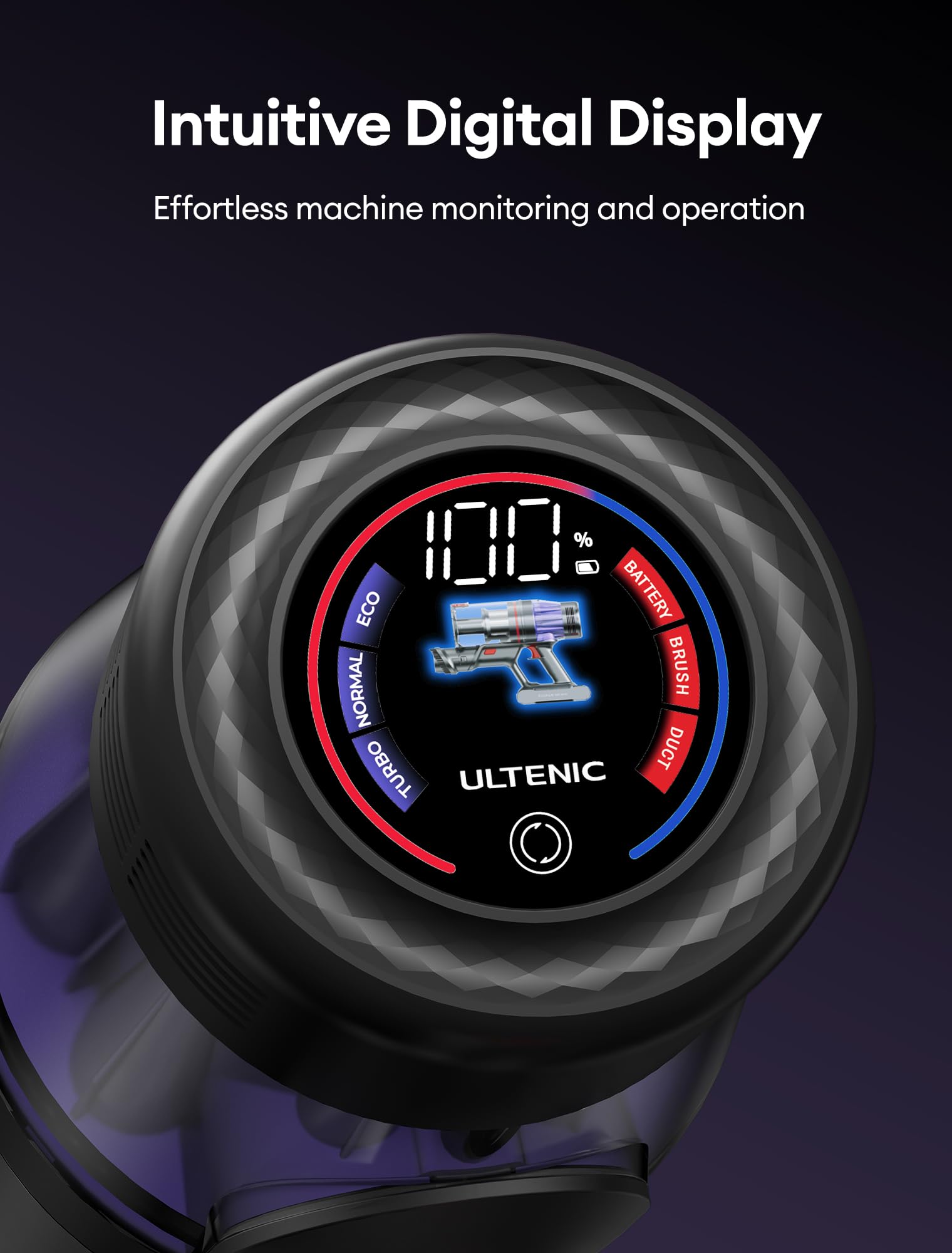Ultenic U16 Cordless Stick Vacuum Cleaner - 550W/50Kpa Powerful Suction, 60 Min Runtime, 180° Bendable Wand & Anti-Tangle Brush - Lightweight Rechargeable Vacuum for Pet Hair, Carpet, Hard Floors - Perfect for Home Cleaning & Pet Owners