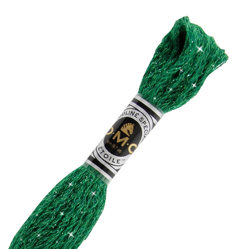 DMC C699 Mouliné Étoile Shimmer Embroidery Floss - Metallic Green Thread for Cross Stitch, Needlepoint & Hand Embroidery - Perfect for DIY Crafts, Christmas Ornaments & Home Decor Projects