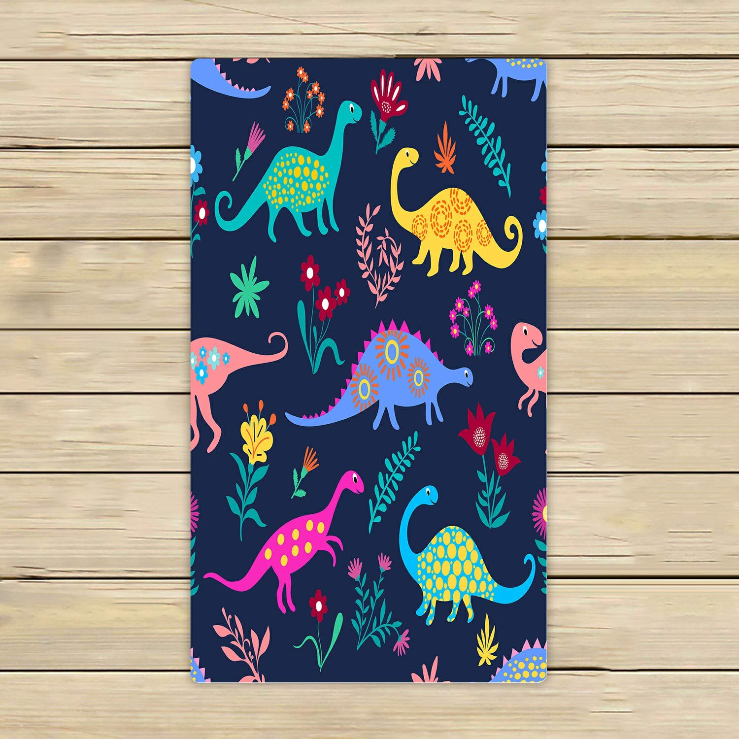 Colorful Cartoon Dinosaur Beach Towel - Soft 16x28 Inch Bath & Pool Towel for Kids, Travel & Sports - Perfect for Beach, Swimming & Spa Use