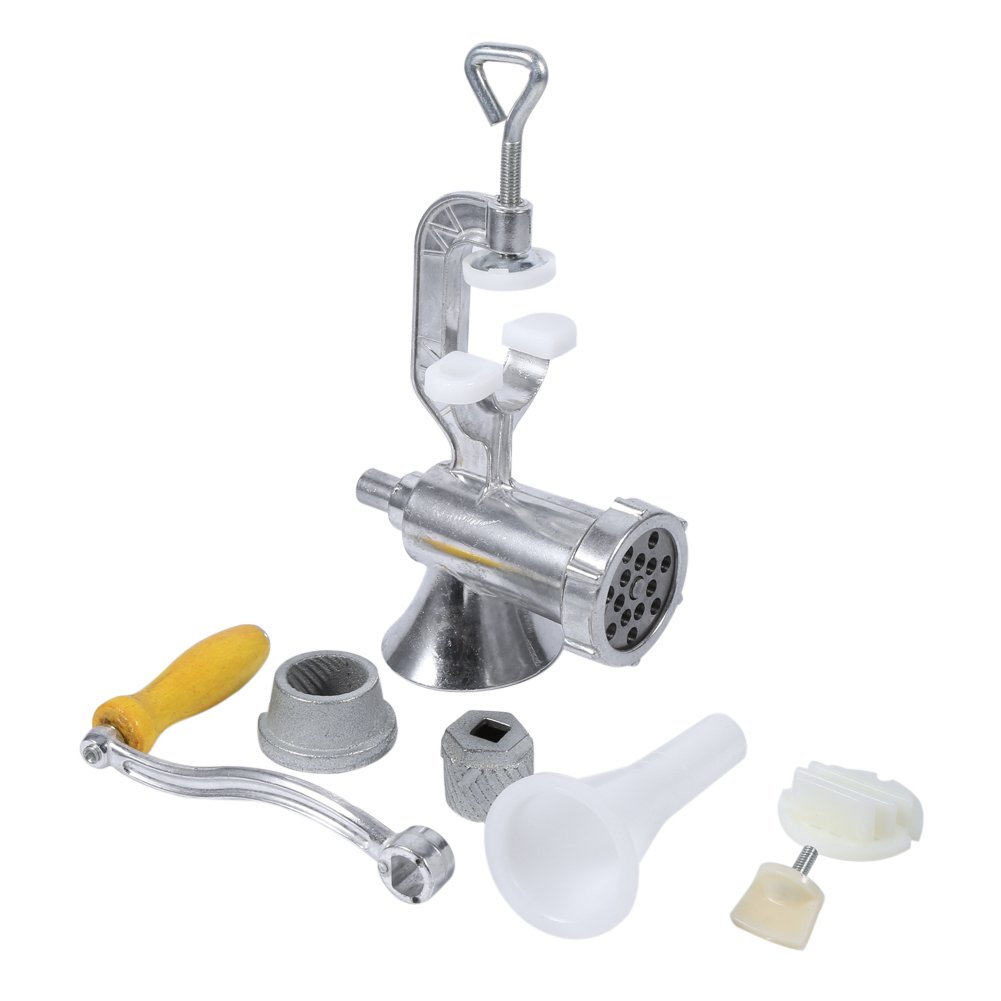 Premium Manual Meat Grinder - Heavy Duty Aluminum Alloy Hand Crank Sausage Stuffer & Beef Mincer - Perfect for Home Kitchen, Camping, and Sausage Making Accessories