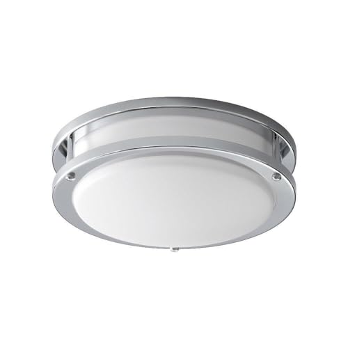 Oracle Collection Polished Chrome Transitional LED Ceiling Mount Light Fixture - Modern Home & Office Lighting for Living Room, Bedroom, or Hallway