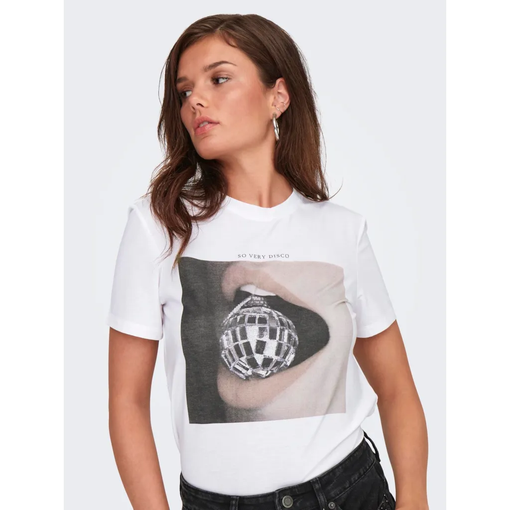 Vero Moda Melina Disco Tee - Women's Trendy Graphic T-Shirt for Casual Wear & Night Out | Perfect for Parties, Concerts & Everyday Fashion