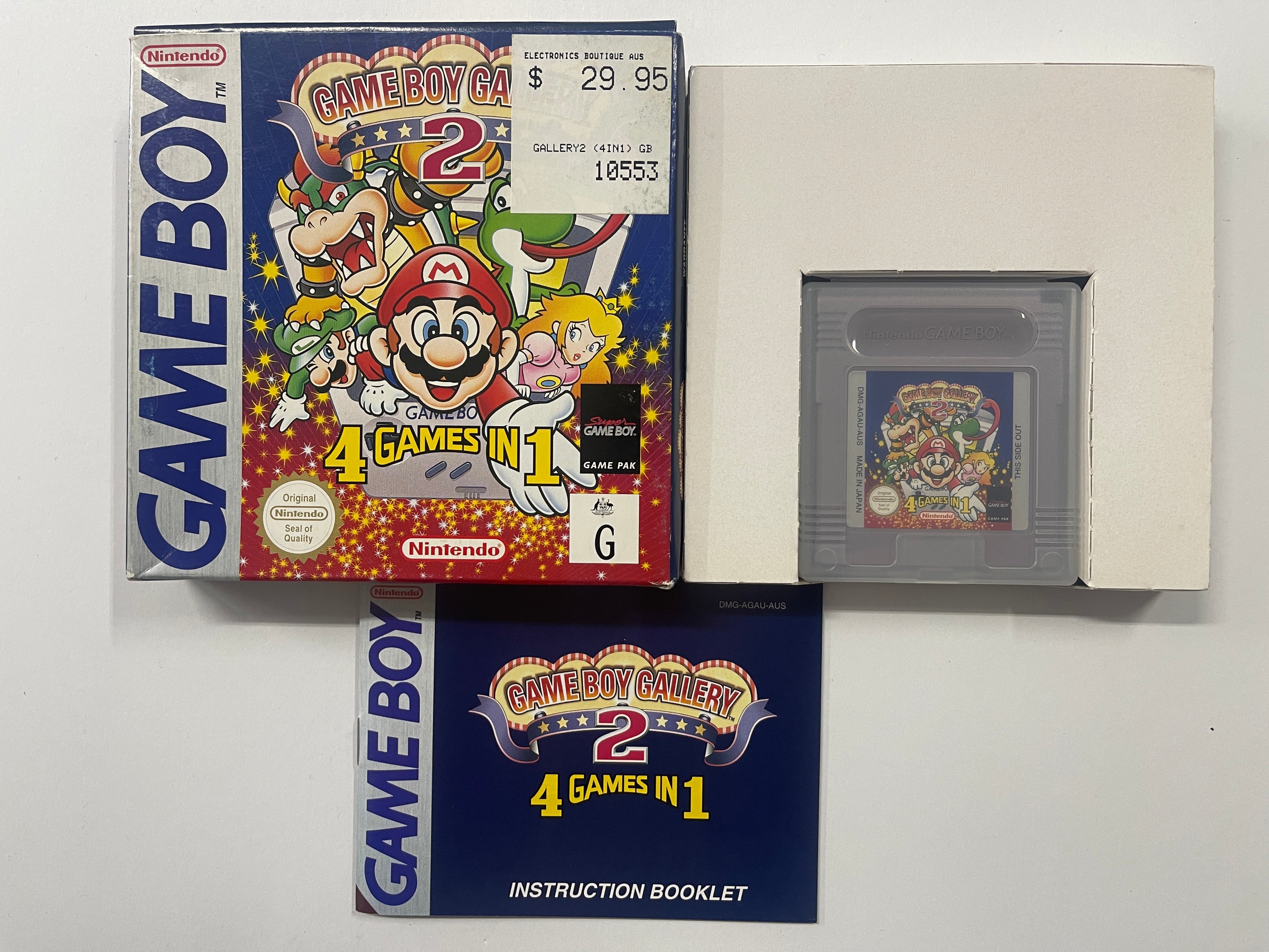 Original Gameboy Gallery 2 Complete In Box - Authentic Nintendo Game Boy Classic Cartridge with Manual & Box - Perfect for Retro Gaming Collectors & 90s Nostalgia Lovers