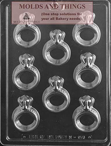 Diamond Wedding Ring Candy Mold - Engagement Ring Chocolate Mold for Wedding Cake Topper | Food-Grade Silicone with Detailed Molding Instructions | Perfect for Wedding Favors, Bridal Showers & Anniversary Celebrations