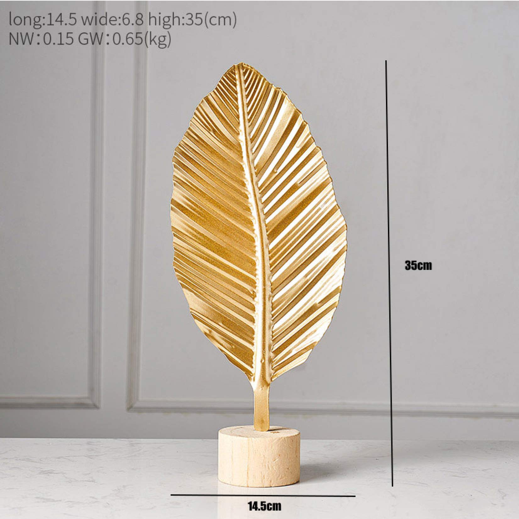 Nordic Style Metal Leaf Figurine Desk Decor - Creative Golden Leaf Ornament, Modern Flower Statue for Home & Office - Perfect Valentine's Day Gift, Housewarming Present & Shelf Decoration