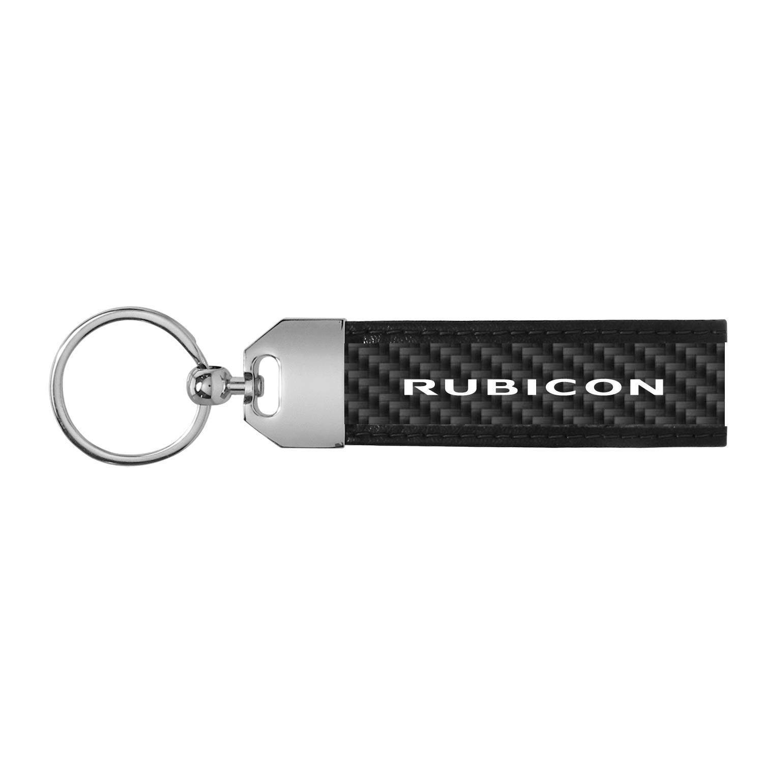 Premium 100% Real Carbon Fiber Leather Keychain with Black Stitching - Durable Car Key Holder for Jeep Wrangler & Rubicon - Perfect Gift for Off-Road Enthusiasts & Car Lovers