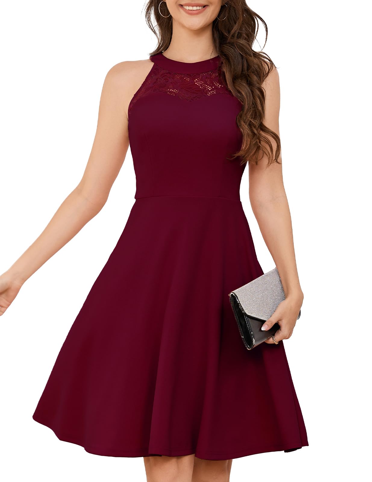 Bbonlinedress Women's Vintage Lace Cocktail Dress for Wedding & Party