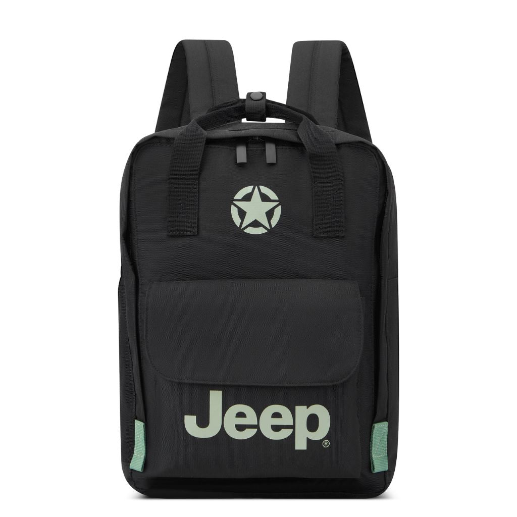 Jeep 15-Inch Tote Laptop Backpack for Men & Women - Durable Water-Resistant Black Work Bag - Perfect for Office, School, Travel & Commuting