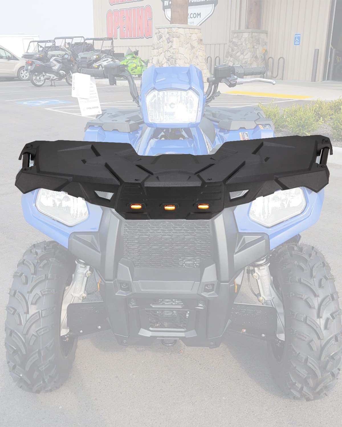 Polaris Sportsman 570 450 Front Rack with LED Lights | UTV PRO Kit Accessories for 2017-2021 Models | Hood Spotlight Replacement for OEM #2636440-070 | Perfect for Off-Roading, Hunting & Farm Work