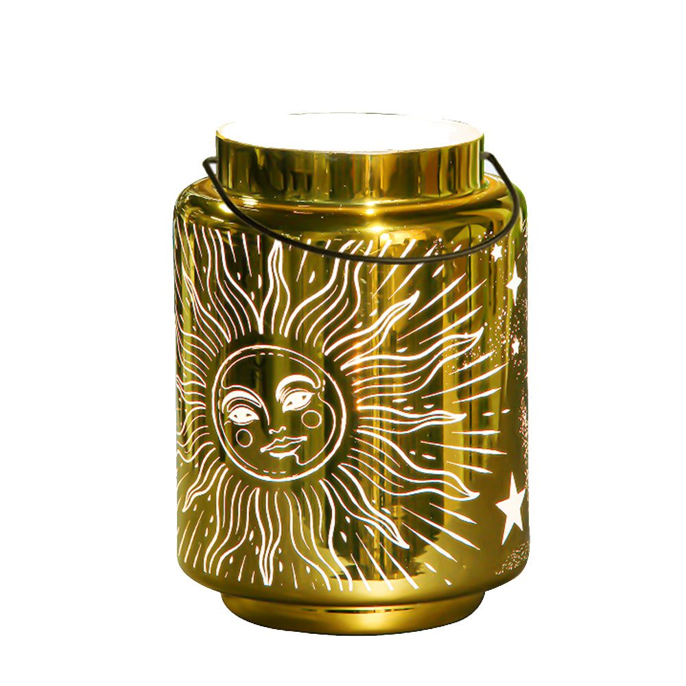 Cello Lighting Celestial Gold Lantern - Small Decorative Hanging Light for Indoor/Outdoor, Bedroom, Garden & Patio Decor