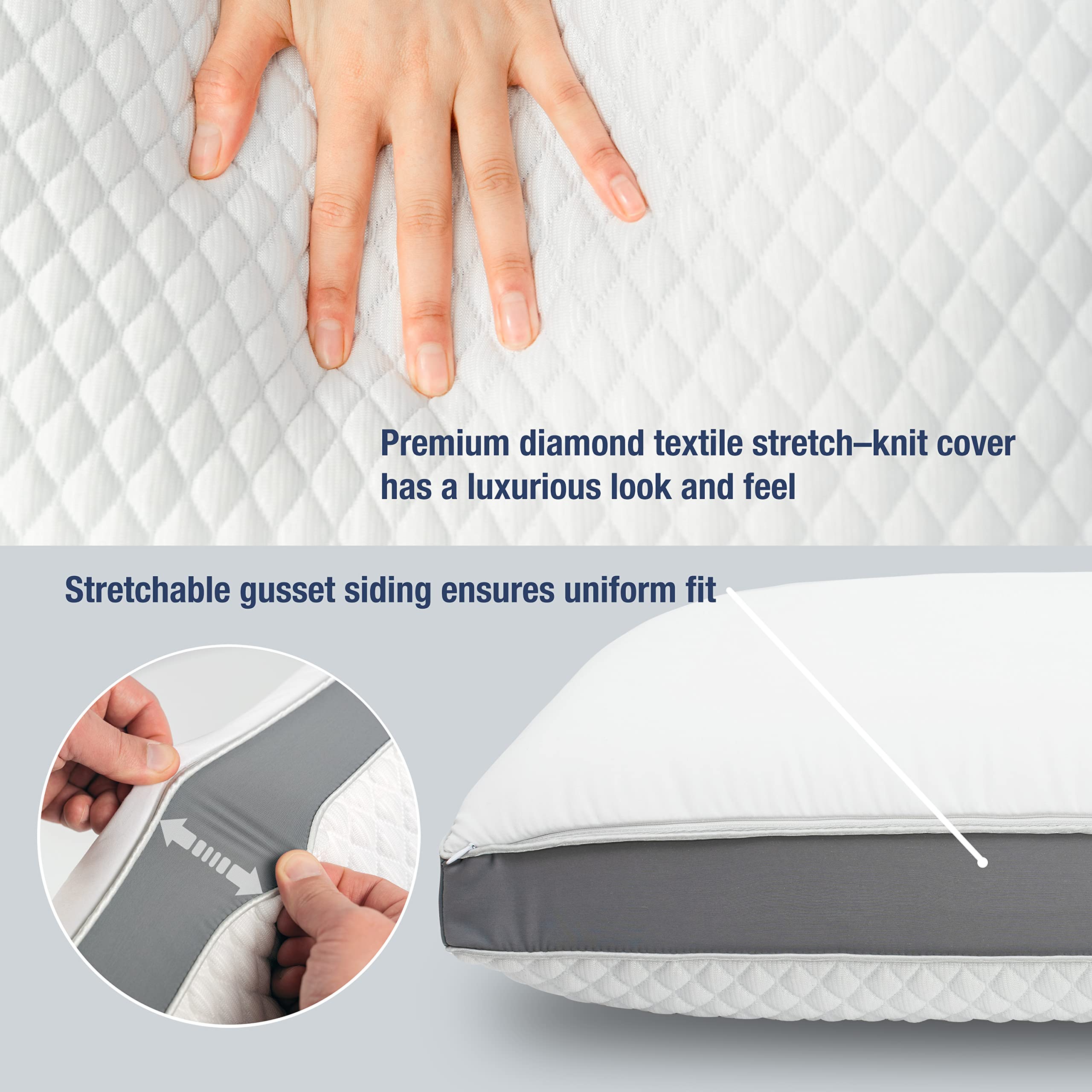 Dual Temperature Memory Foam Pillow with Adjustable & Removable Layers - Cooling & Supportive Pillow for Back, Stomach & Side Sleepers - Luxury Custom Loft Bed Pillow for Better Sleep - Ideal for Hot Sleepers & Neck Pain Relief