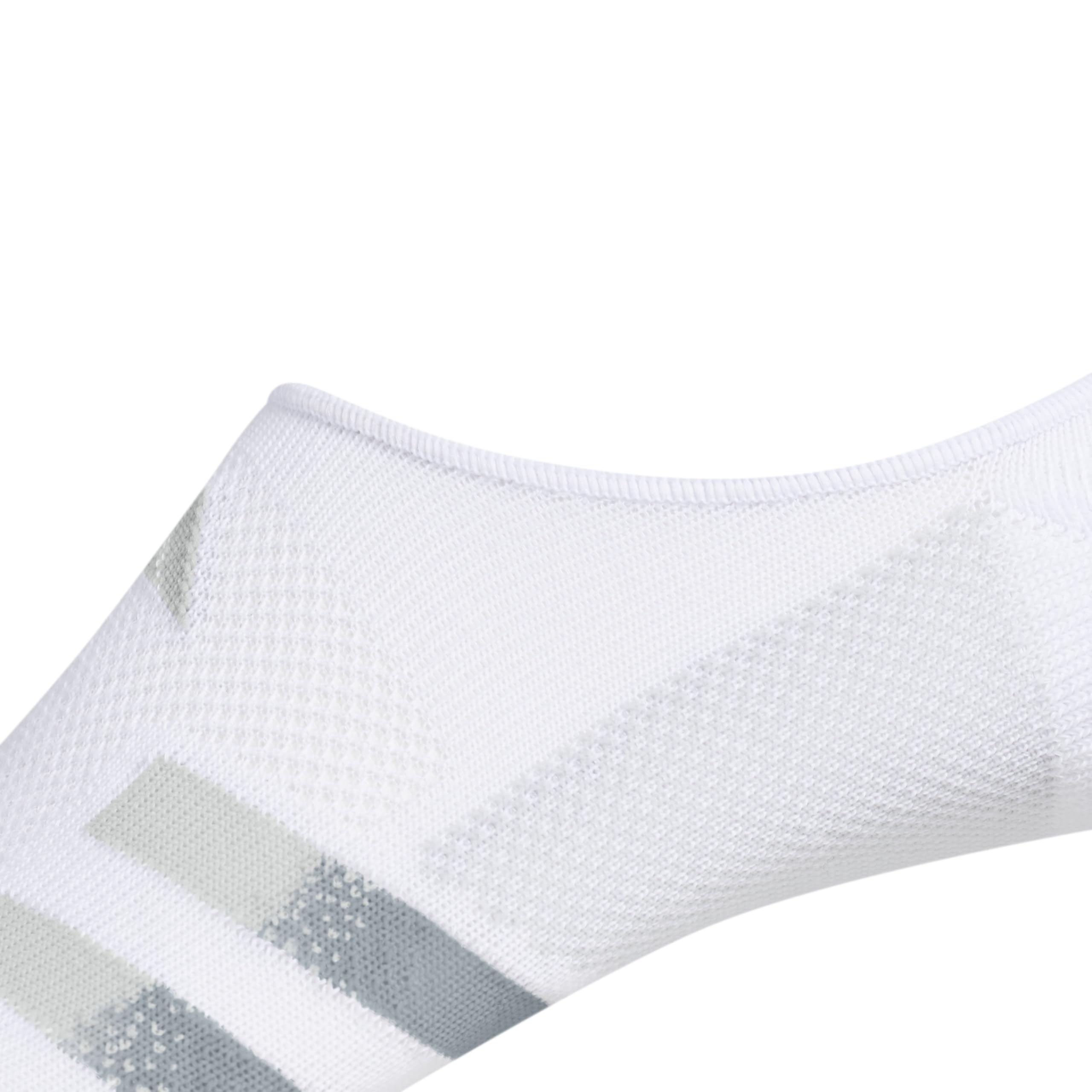 adidas Men's Superlite Stripe 3 No Show Socks 3-Pack - Breathable Athletic Socks for Running, Gym & Casual Wear