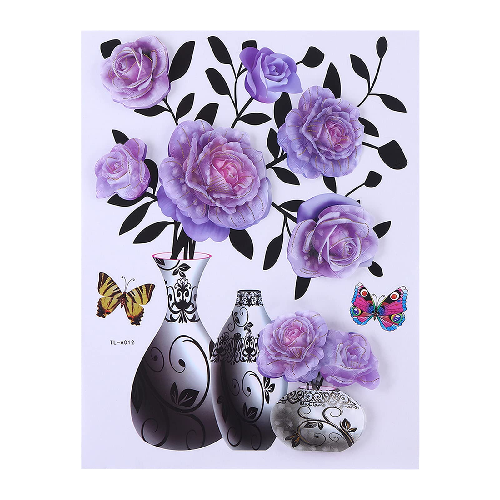 3D Flower Wall Stickers - Waterproof Self-Adhesive DIY Wall Decals for Home Decor, Living Room, Bedroom, Nursery - Perfect for Wall Murals, Plant Vase Decorations and Creative Interior Design