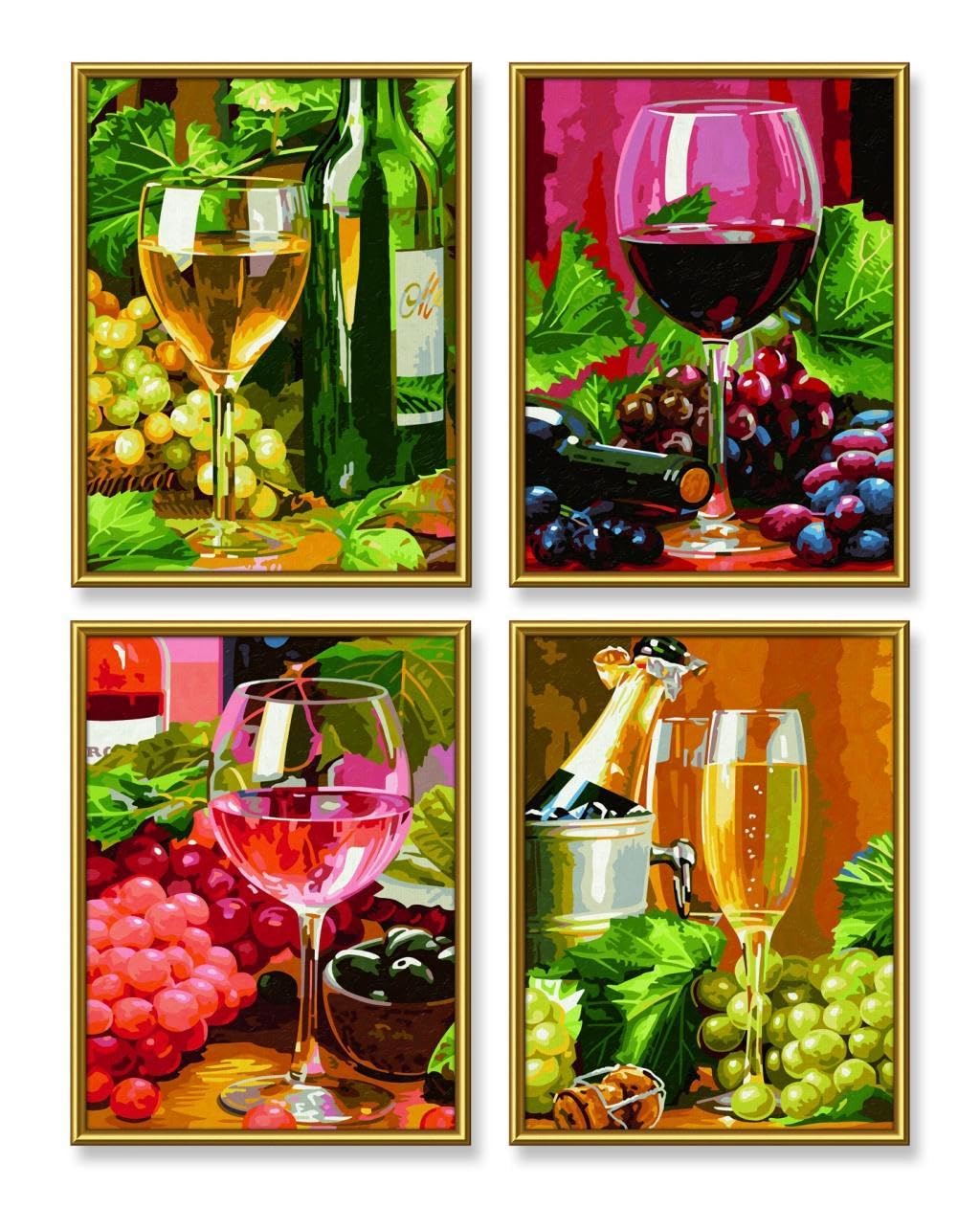 NORRIS Paint by Numbers Kit - Vino Veritas (Quattro) - DIY Wine Themed Painting for Adults - Perfect for Relaxation, Home Decor & Gift Giving
