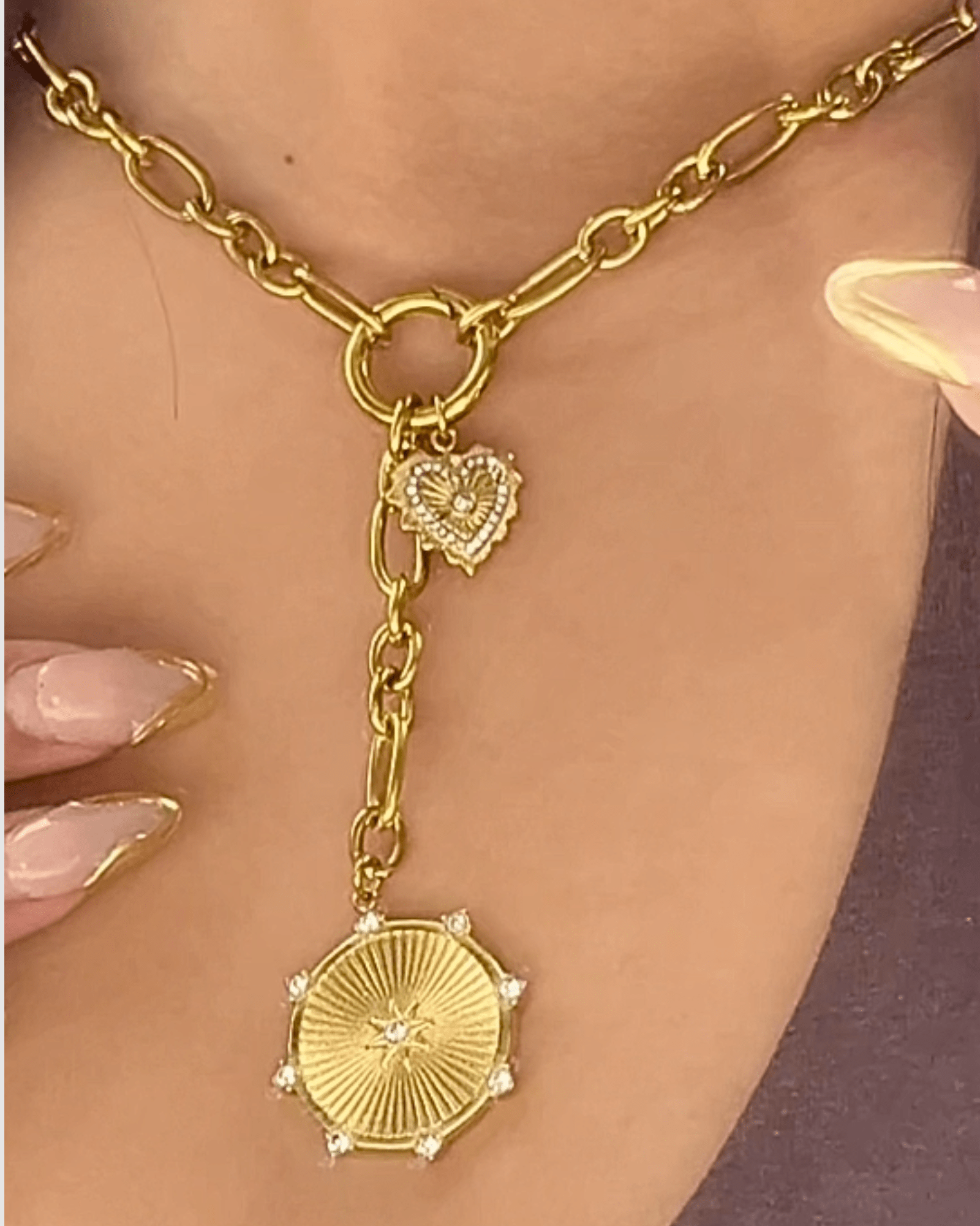 Izoa Amanda Gold Pendant Necklace for Women - Elegant Jewelry Gift for Birthday, Anniversary & Valentine's Day