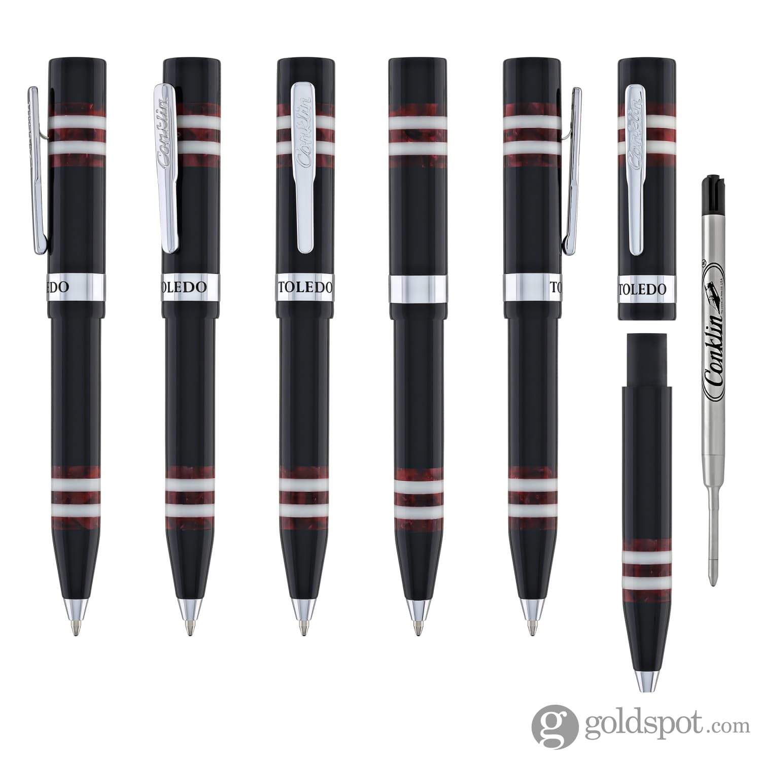 Conklin Toledo Burgundy Ballpoint Pen - Premium Writing Instrument for Office, Business & Gifts - Elegant Design for Professionals & Pen Collectors