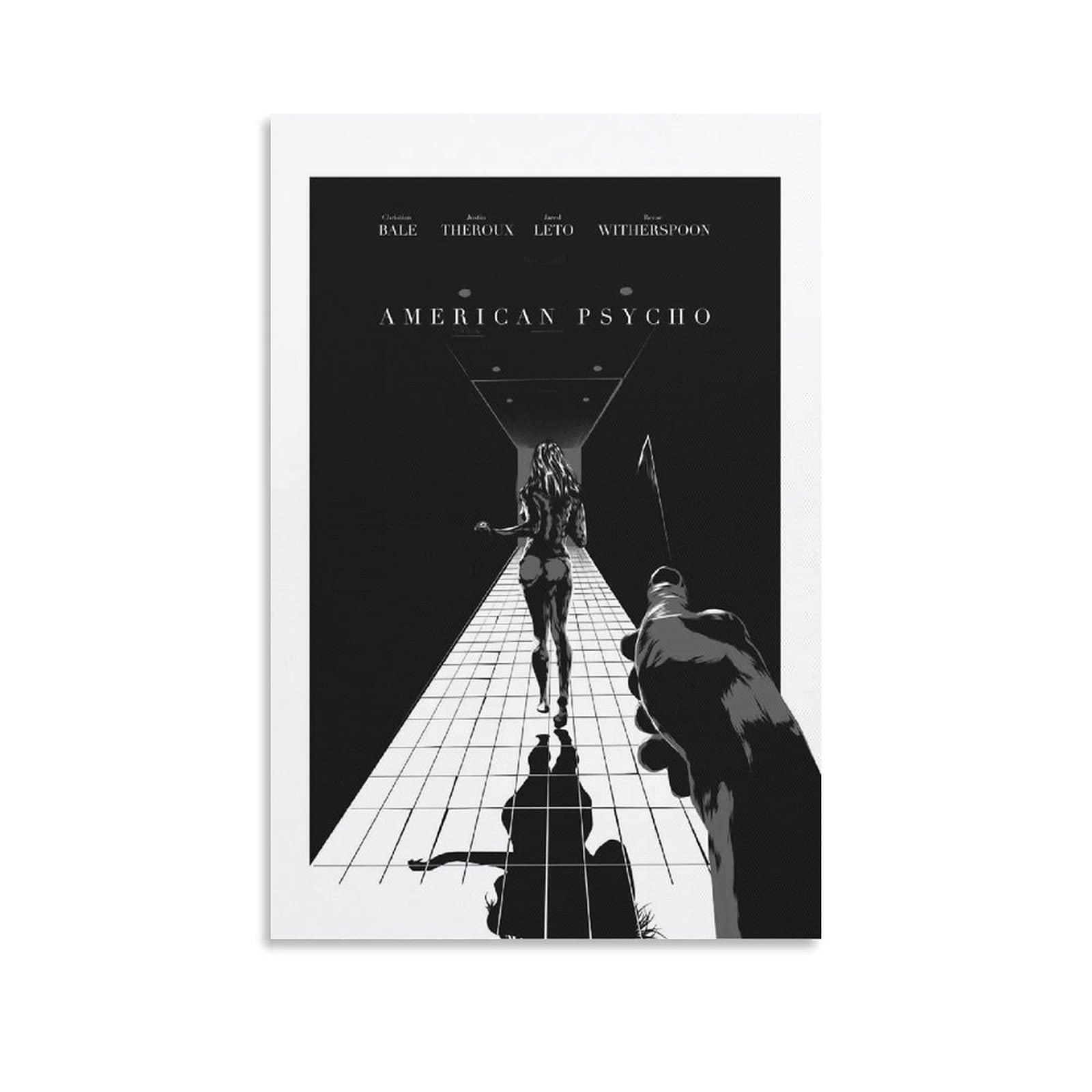 American Psycho Movie Poster - Alternative Character Art Print 20x30 Inch (50x75cm) Unframed Canvas Painting for Home Theater Decor & Man Cave Wall Art