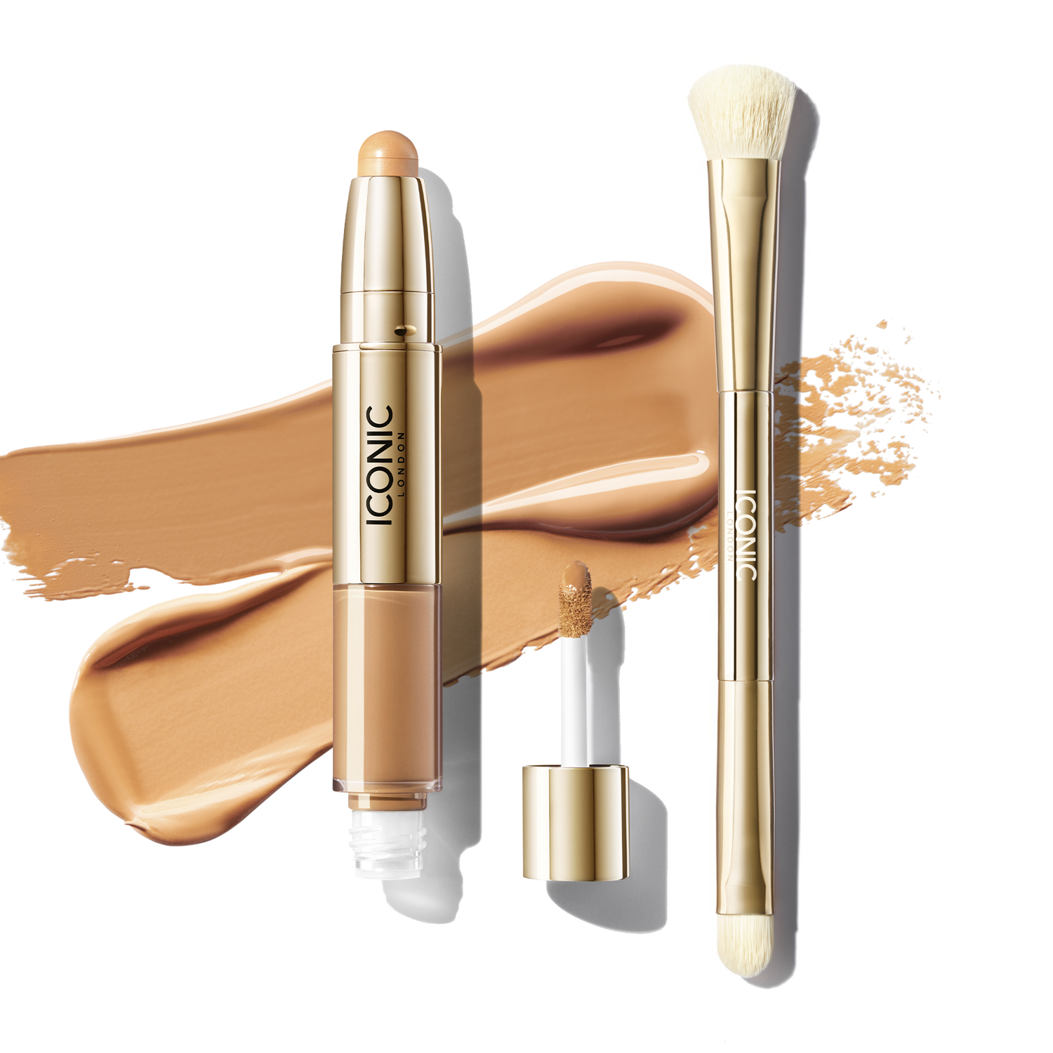 Radiant Concealer & Brightening Duo with Brush - Full Coverage Makeup for Dark Circles & Blemishes - Perfect for Everyday Wear & Special Occasions