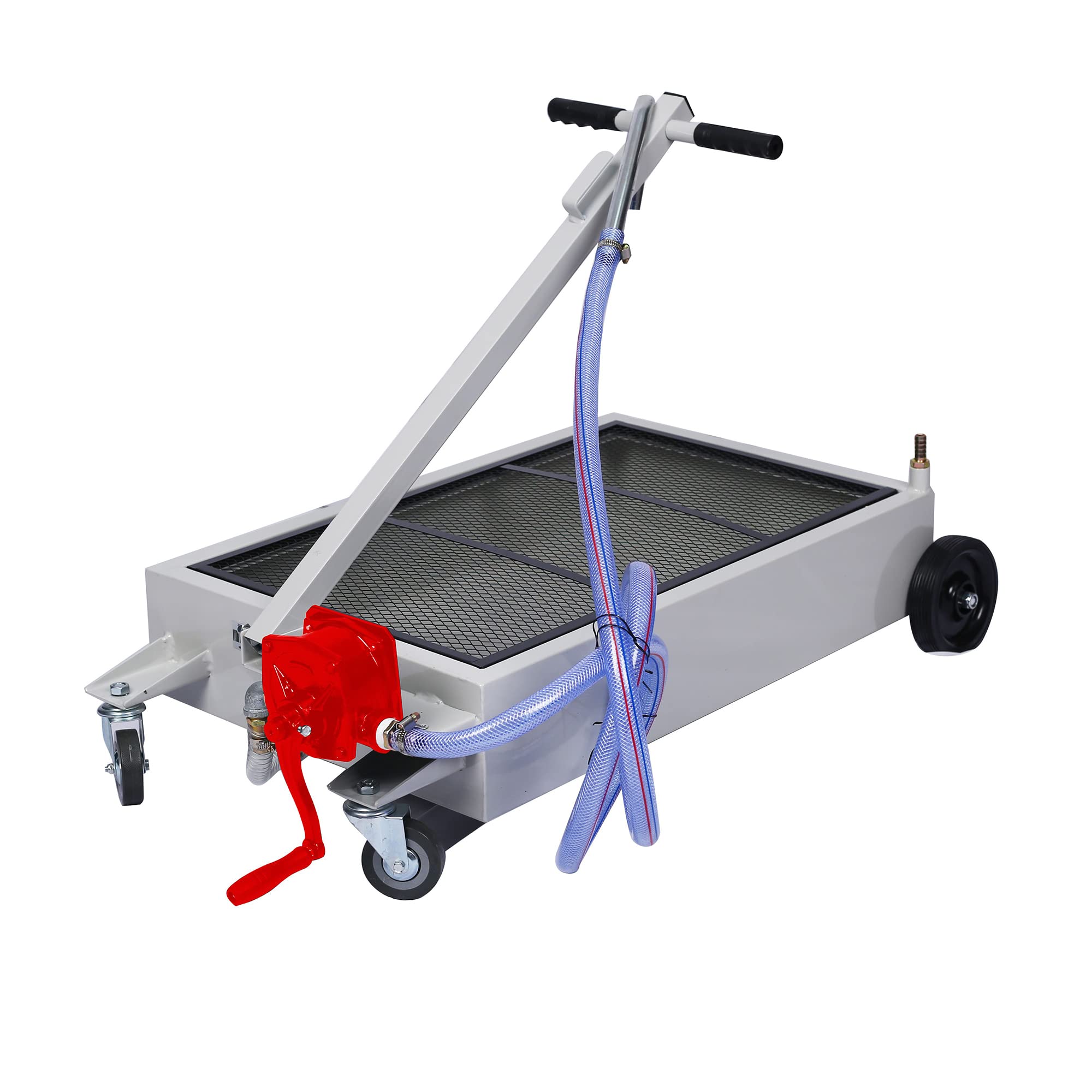 Yeacher 15-Gallon Low-Profile Oil Drain Pan with Hand Pump - Perfect for DIY Car Maintenance, Oil Changes & Garage Workshops