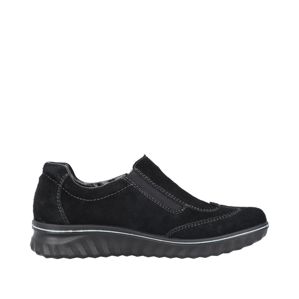 Rieker 59071 Black Women's Comfortable Slip-On Shoes - Perfect for Work, Casual Wear & Travel