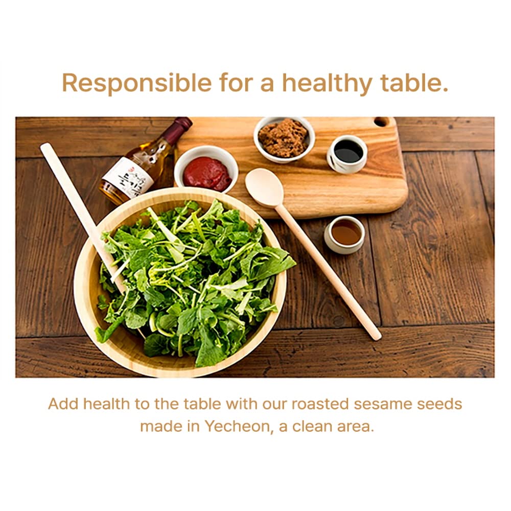 Premium 100% Korean Roasted Sesame Seeds 500g | HACCP Certified | Authentic Korean Seasoning for Bibimbap, Kimchi & Cooking | Gluten-Free & Non-GMO | Perfect for Asian Cuisine, Baking & Salad Topping