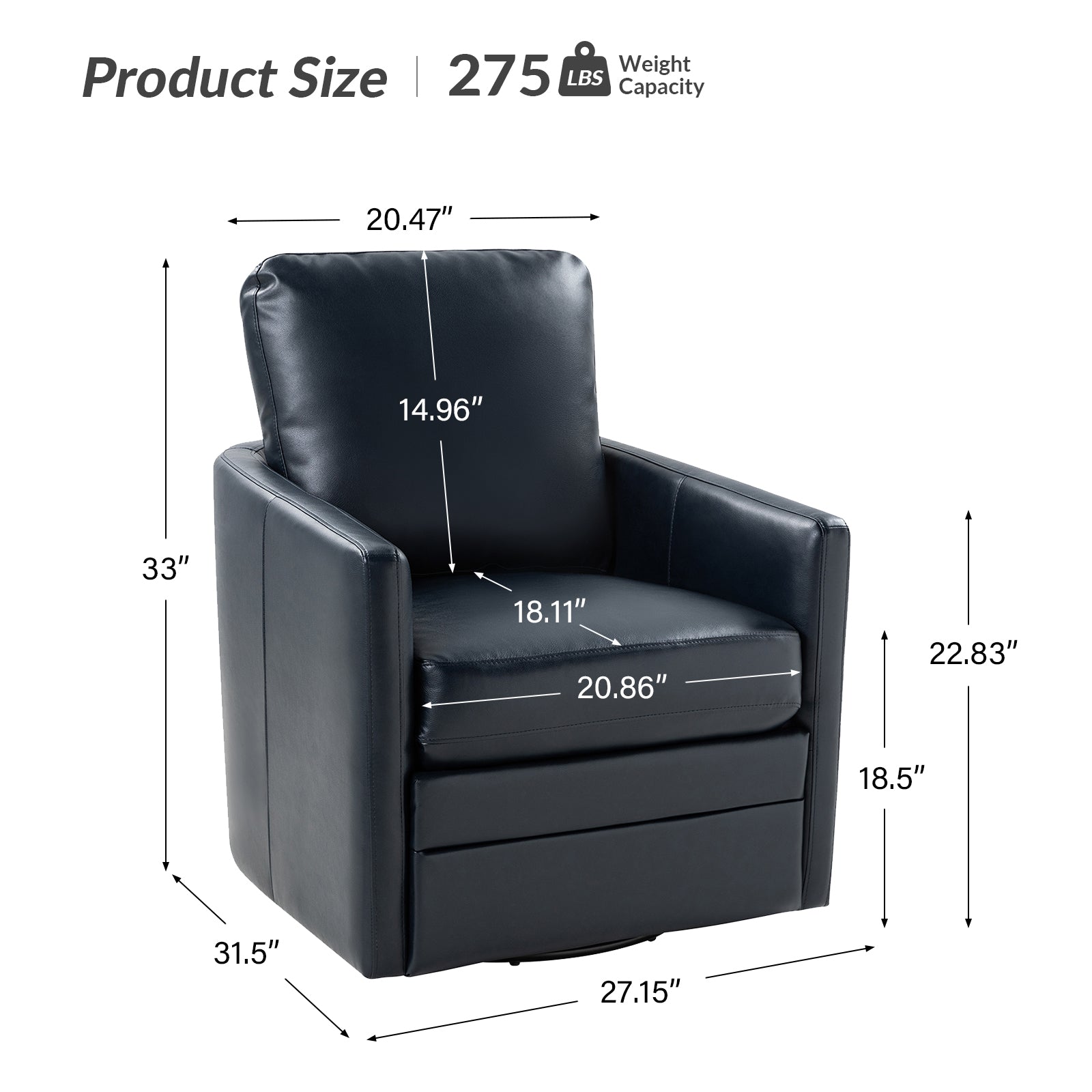 Aurora Swivel Chair - 360 Degree Rotating Modern Office Chair with Ergonomic Design for Home & Workspace Comfort