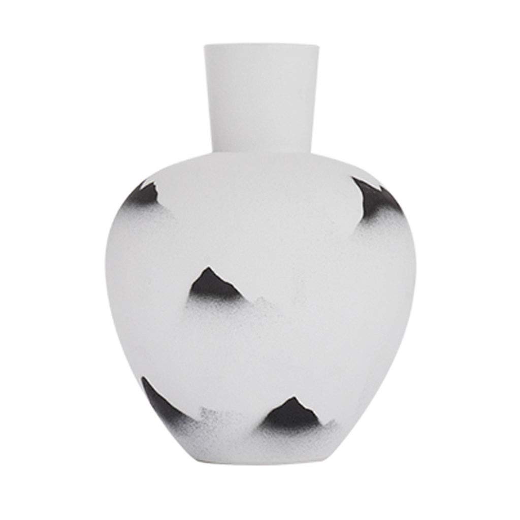 Hand-Painted White Ceramic Vase - Chinese Style Flower Vase for Home Décor, Unique Artwork for Living Room & Bedroom | Perfect for Floral Arrangements & Interior Design (2 Styles Available)