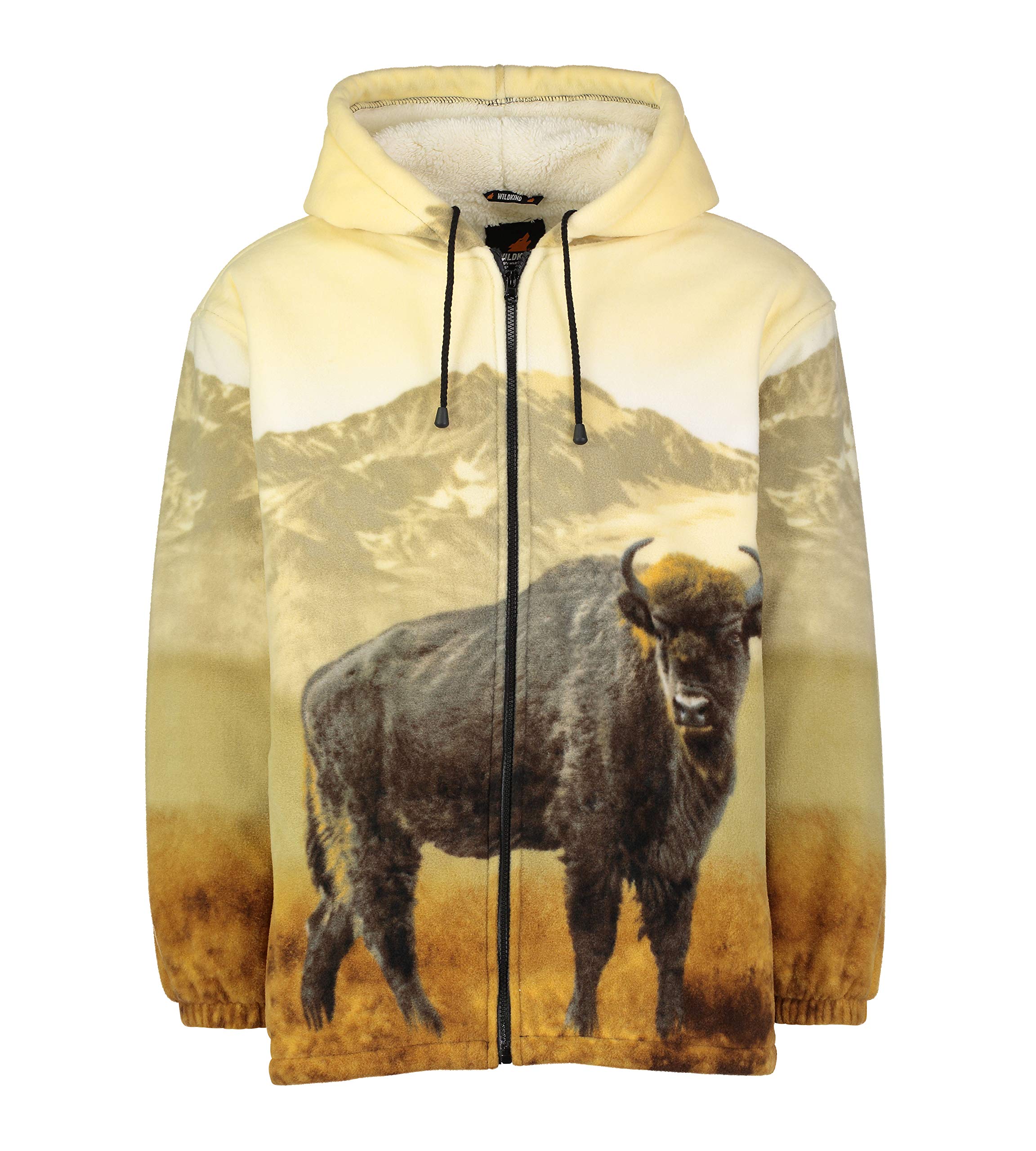 Men's & Women's Sherpa Lined Fleece Zip Up Hoodie - Animal Print Jacket for Winter Warmth | Cozy Outdoor Wear for Hiking, Camping & Casual Street Style