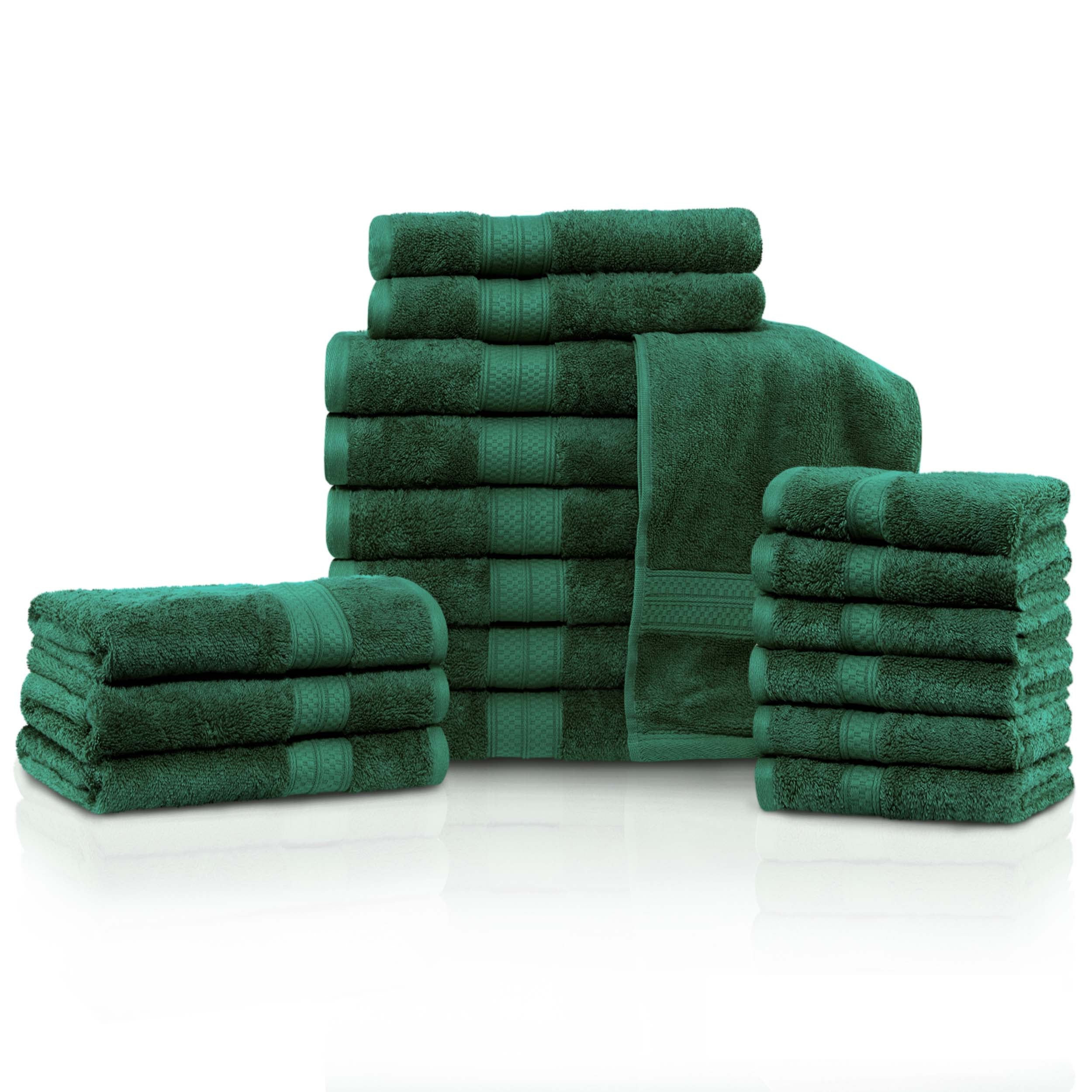 Rayon from Bamboo Blend Ultra Soft 18-Piece Towel Set | Luxury Bath & Beach Towels for Spa, Pool & Home Use