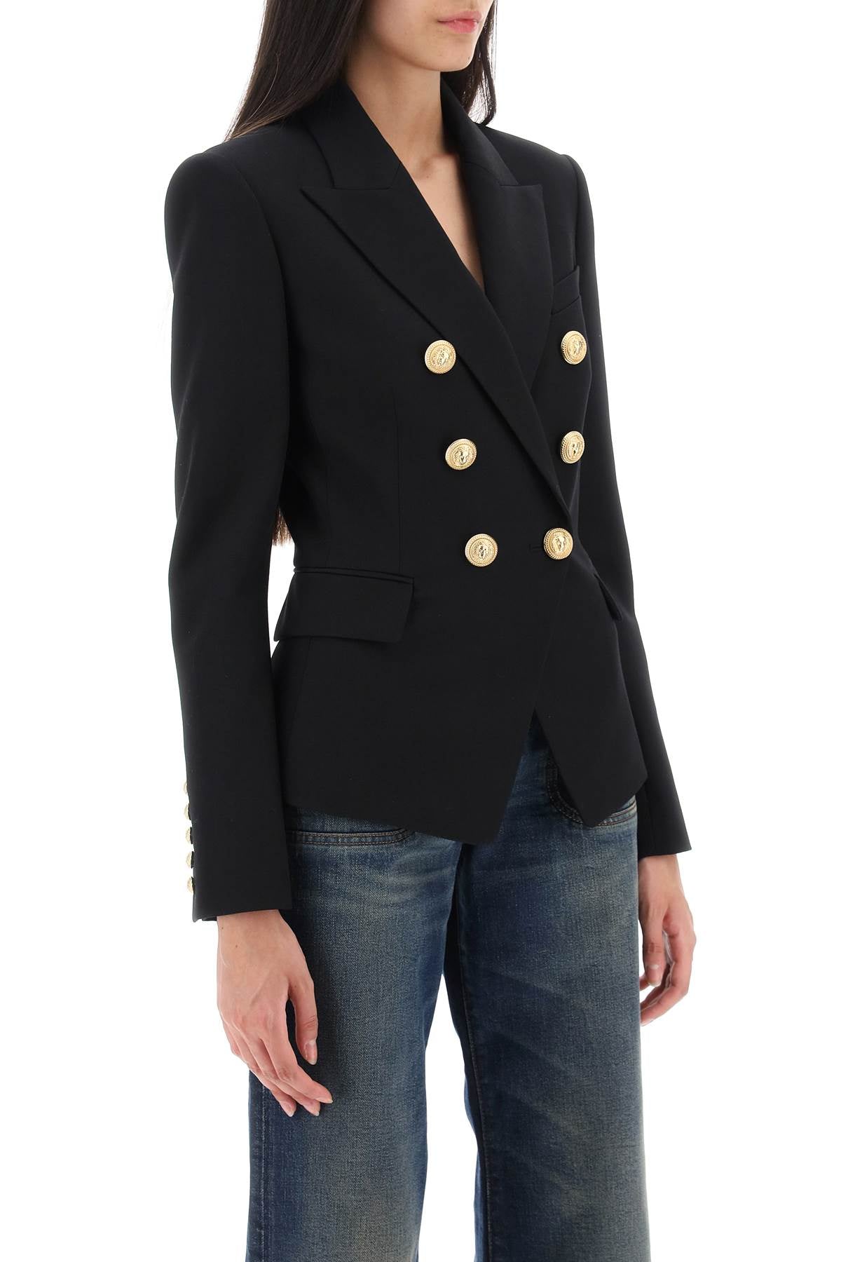 Balmain Wool Double Breasted Jacket for Men & Women - Perfect for Office, Business Meetings & Formal Events
