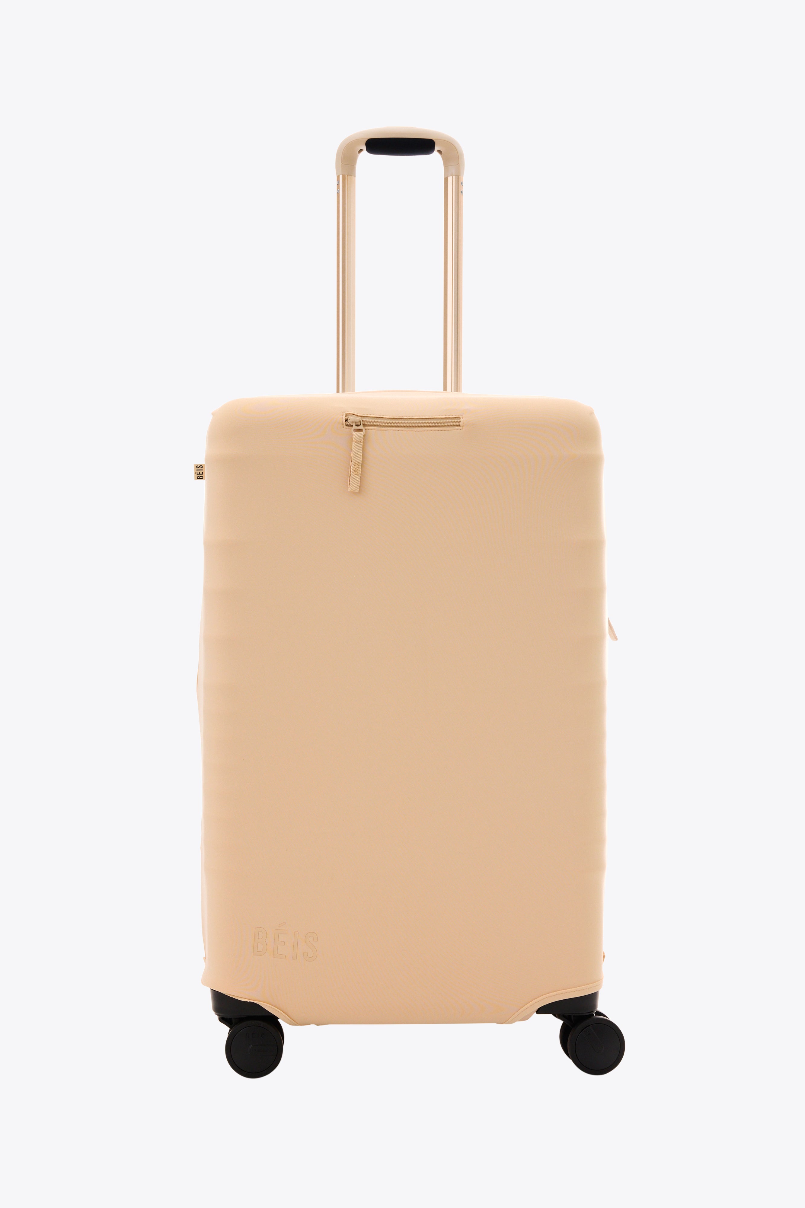 Beige Medium Check-In Luggage Cover - Durable Suitcase Protector for Travel | Perfect for Airplane, Train & Business Trips