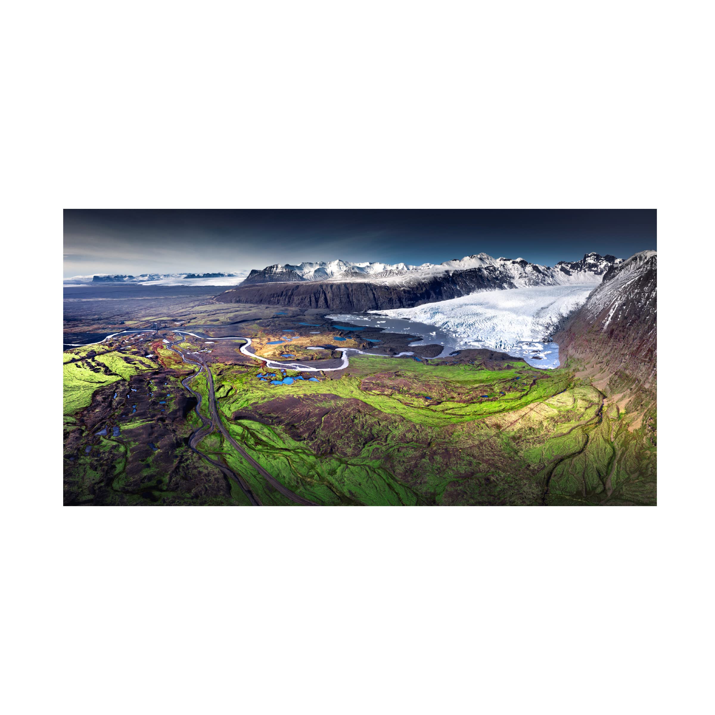 Trademark Fine Art 'Skaftafell' Canvas Wall Art Print by Karol Nienartowicz - Nature Landscape Painting for Living Room, Bedroom & Office Decor