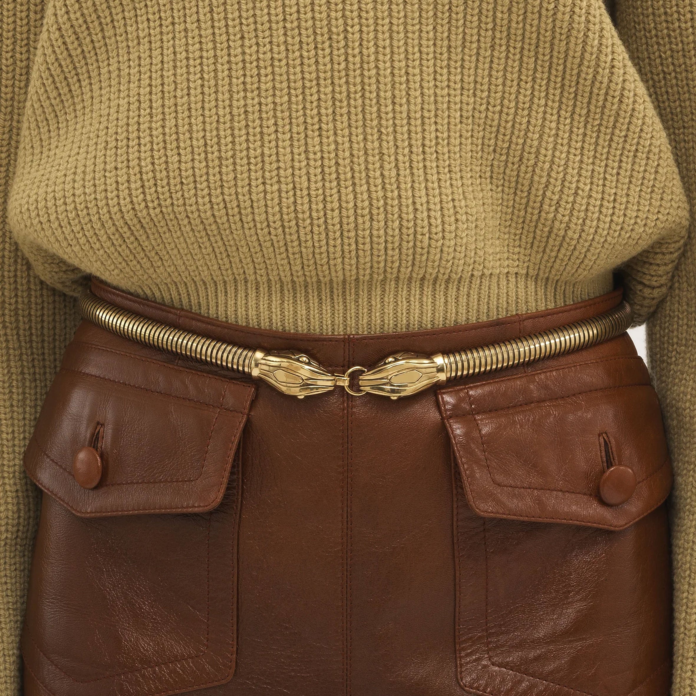 Stylish Gold Snake Print Belt for Men & Women - Fashionable Accessory for Jeans, Dresses & Casual Outfits