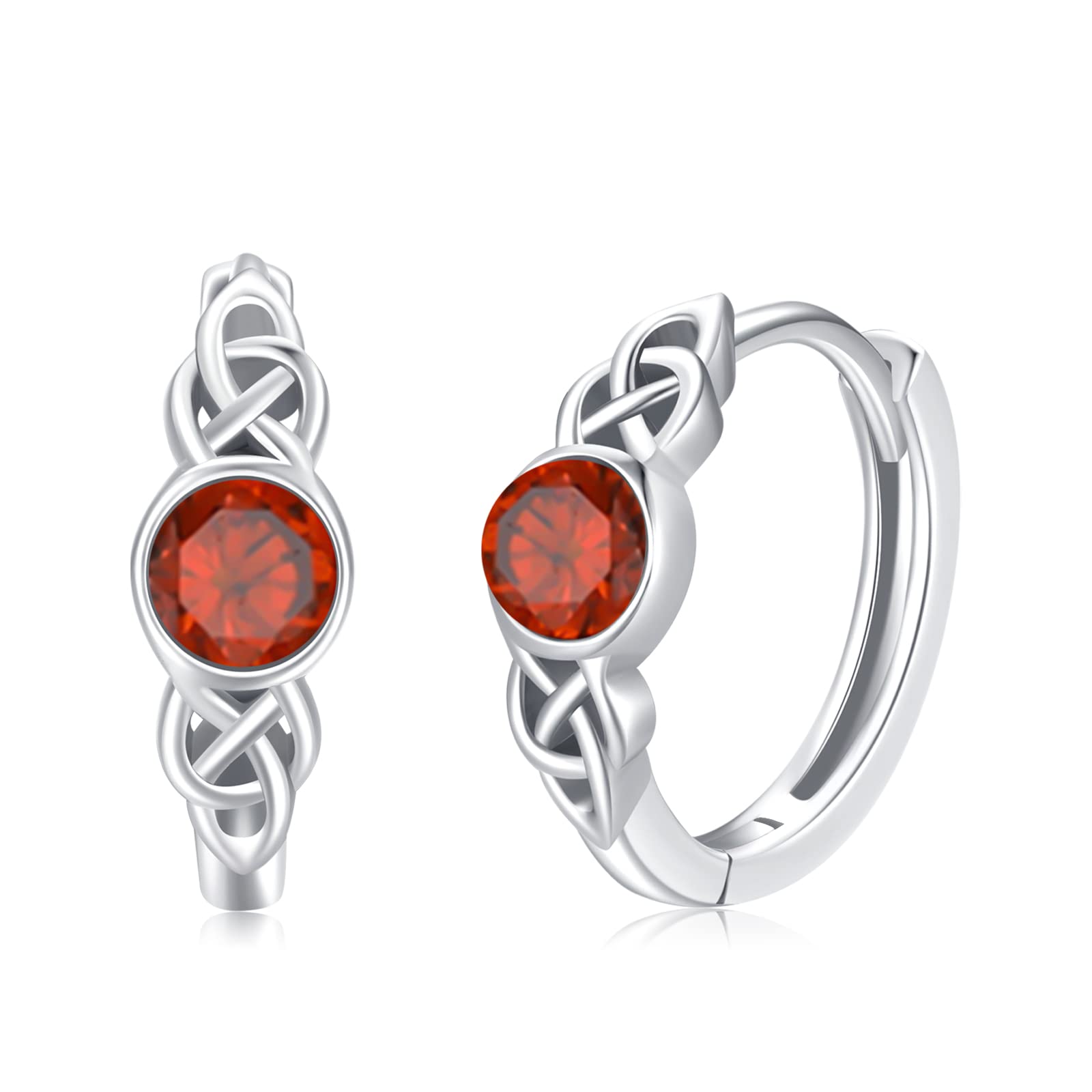 925 Sterling Silver Moonstone Celtic Knot Hoop Earrings for Women | Hypoallergenic Celtic Jewelry | Perfect Graduation, Christmas & Birthday Gift | Elegant Everyday Wear & Special Occasions