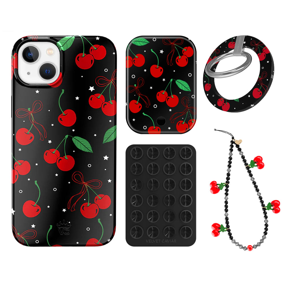 Cherry On Top iPhone Grip Bundle Set - Secure & Stylish Phone Holder for iPhone 13/14/15 Pro Max - Perfect for Gym, Running, Travel & Everyday Use