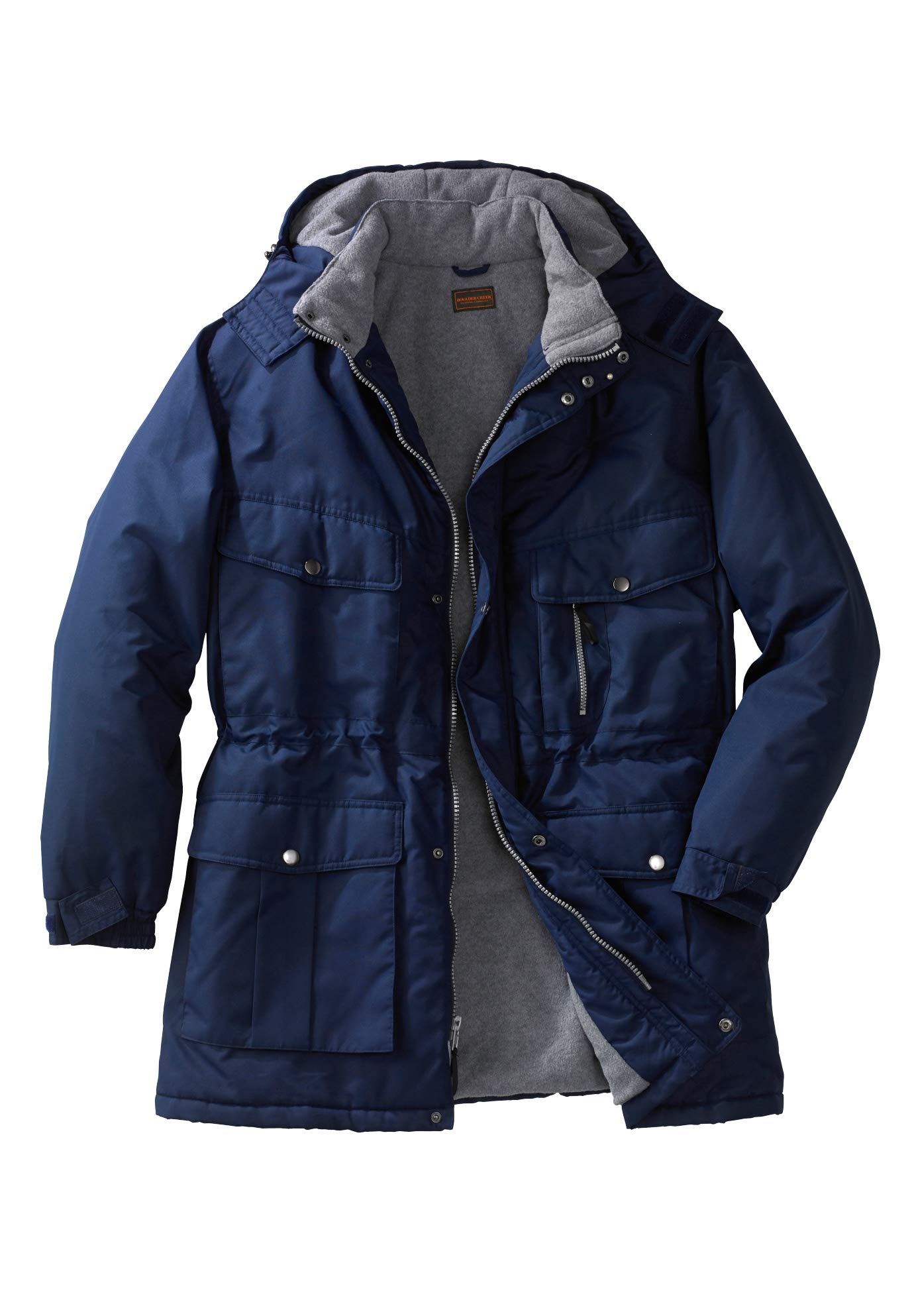 KingSize Men's Big & Tall Fleece-Lined Winter Parka with Detachable Hood & 6 Pockets - Boulder Creek Heavyweight Coat for Cold Weather, Outdoor Work & Hunting
