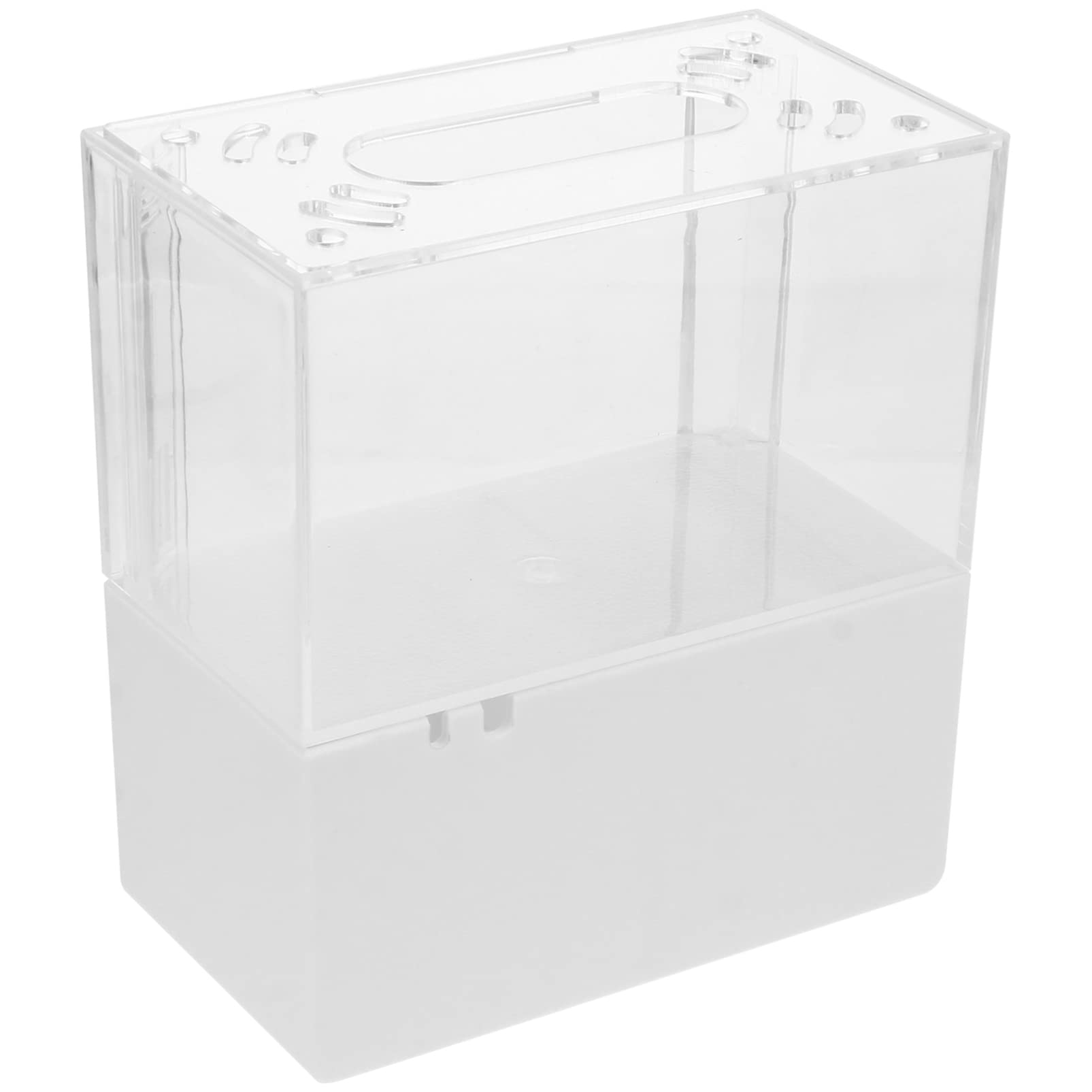 TEHAUX Small Acrylic Aquarium Fish Tank with Sponge Filter - Transparent Office Desk Fish Tank for Betta, Goldfish & Plants - Perfect for Home, Office Decor & Relaxation (White)