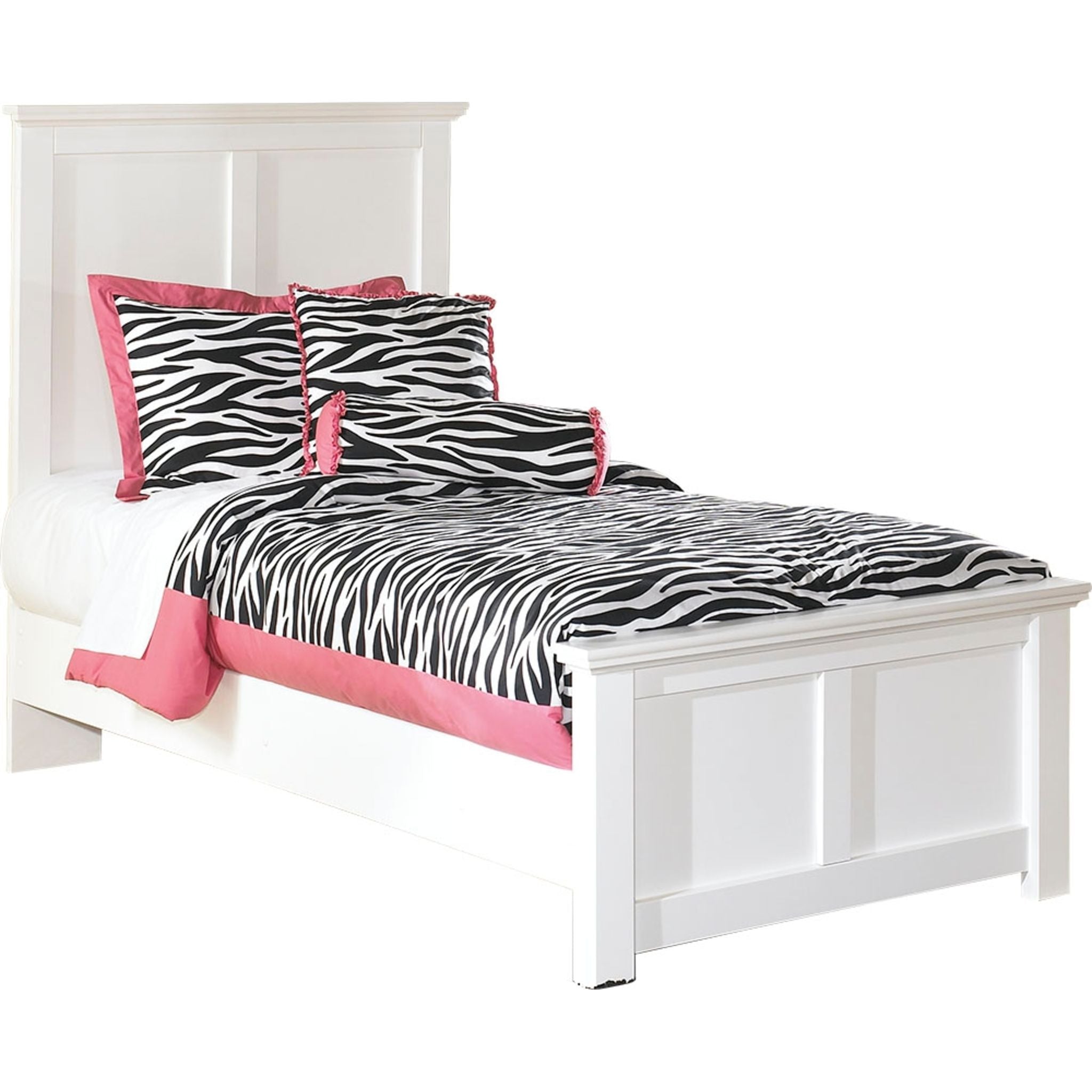 Bostwick Shoals Panel Bed - Queen Size White Wooden Bed Frame with Upholstered Headboard | Perfect for Modern Bedroom, Guest Room & Master Suite Decor