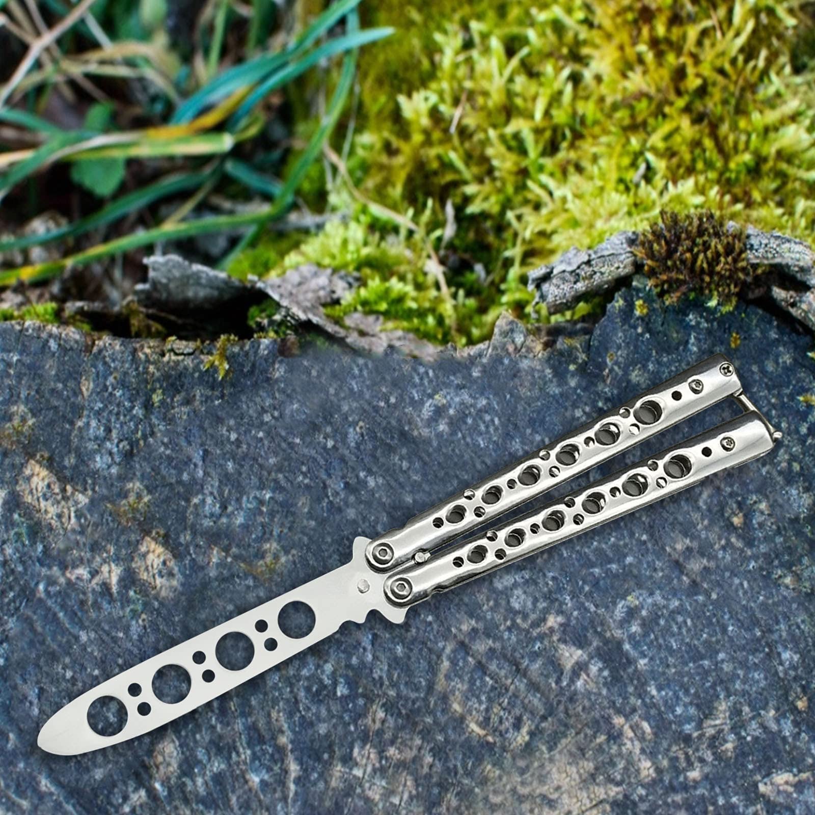 3 Pack Butterfly Knife Trainer Set with Spanner - Unsharpened Steel Flipping Practice Knife for Beginners & Enthusiasts - Perfect for Skill Training, Stress Relief & EDC Collection (No Offensive Blade)