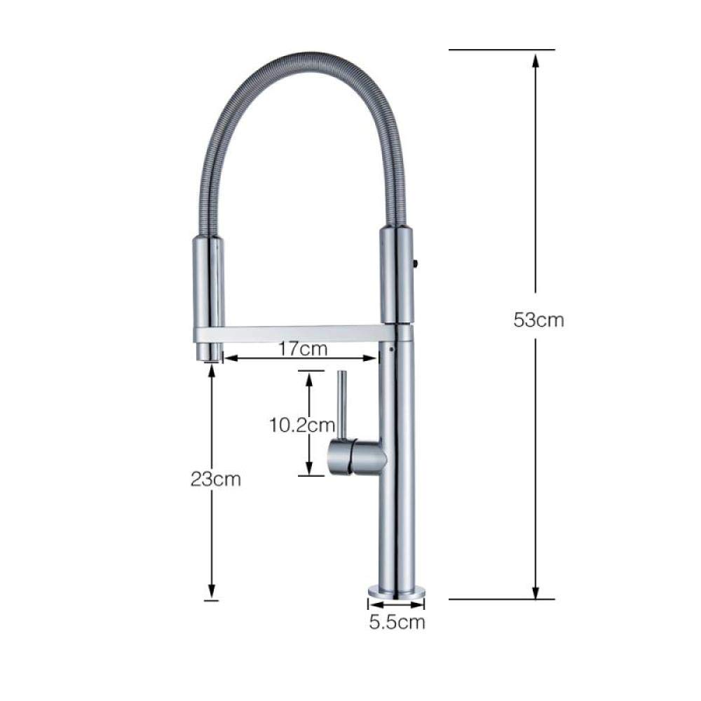 Stainless Steel Pull Out Kitchen Faucet with 360° Swivel Spout - Lead-Free Deck Mounted Water Mixer Tap for Modern Home Kitchen Sink (Perfect for Washing Dishes, Filling Pots & Cleaning Vegetables)