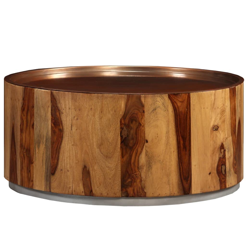 SKM Solid Sheesham Wood and Steel Coffee Table - 26.8