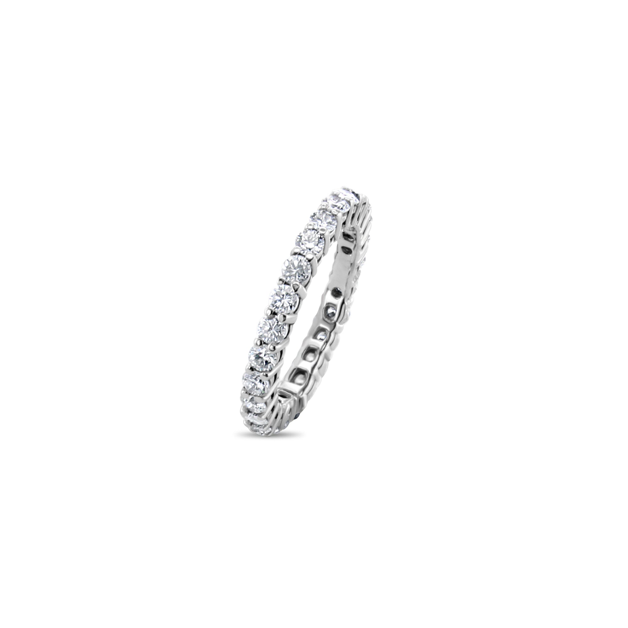 1.48cttw Eternity Diamond Wedding Band in 14k White Gold - Perfect for Anniversaries, Engagements & Bridal Jewelry