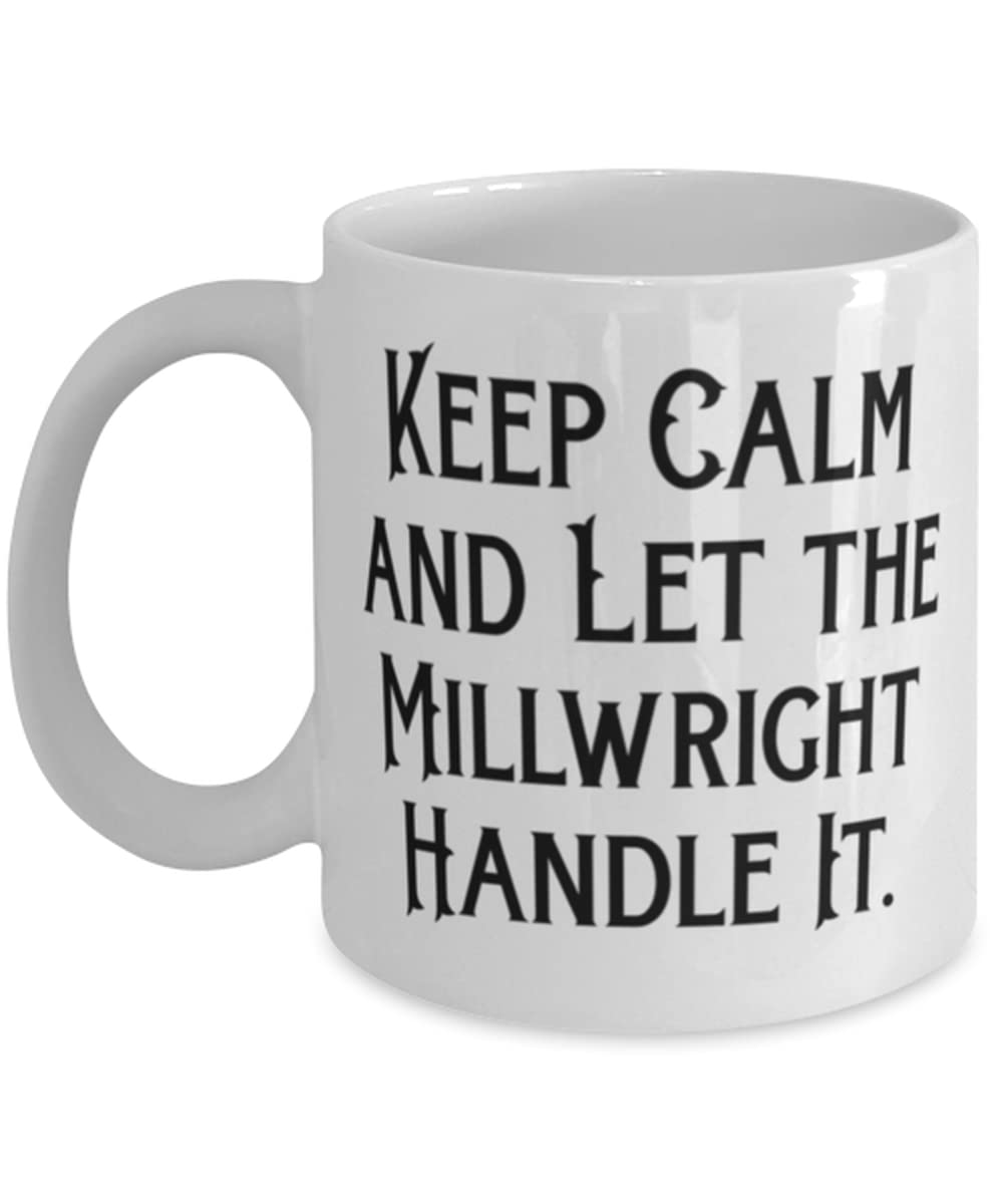 Keep Calm and Let the Millwright Handle It - Unique 11oz & 15oz Coffee Mug Gift Set for Millwrights, Engineers & Construction Workers - Perfect for Christmas, Birthday, Office Gifts & Daily Use at Job Sites