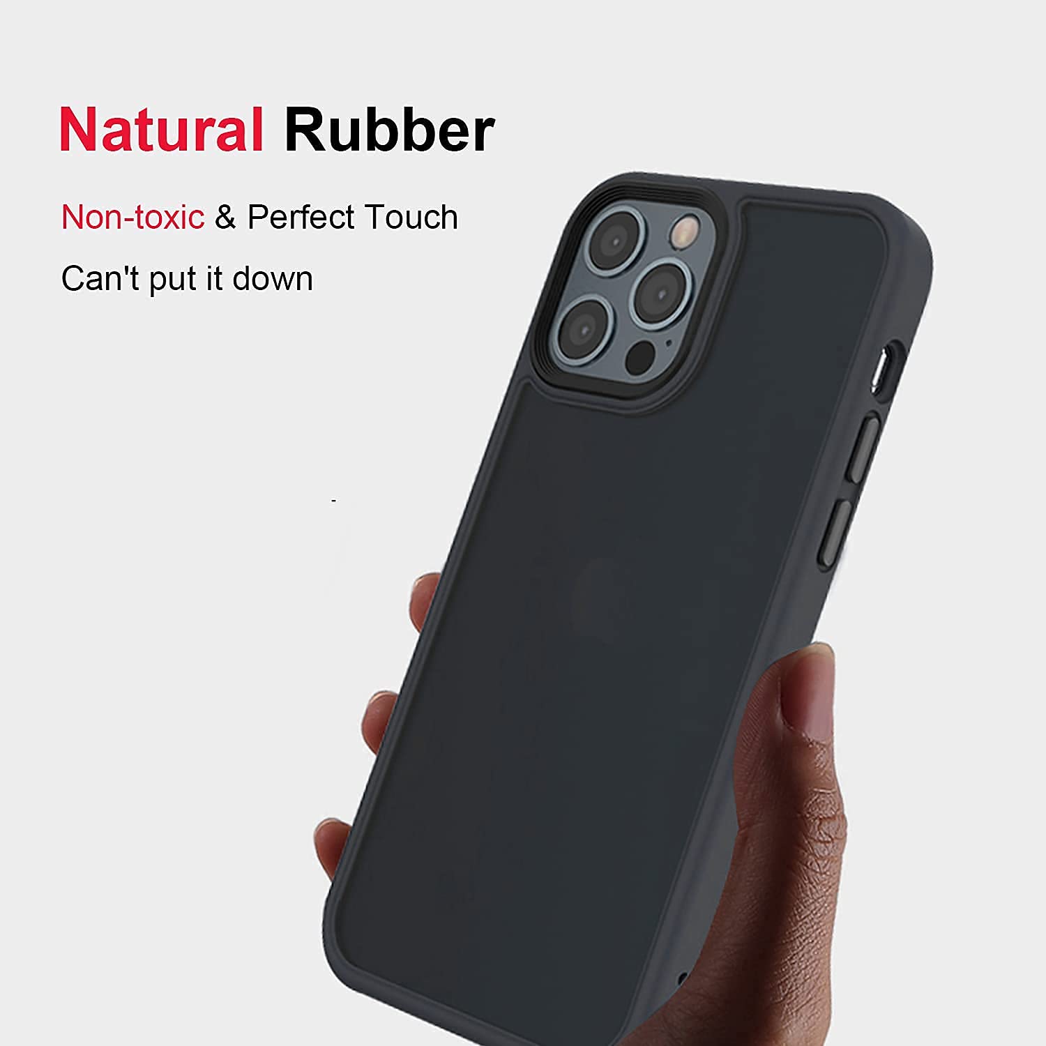 ELEPIK Shockproof Translucent Matte Case for iPhone 13 Pro Max (6.7 Inch) - Durable Drop Protection Phone Cover in Black | Perfect for Outdoor Activities, Work & Daily Use